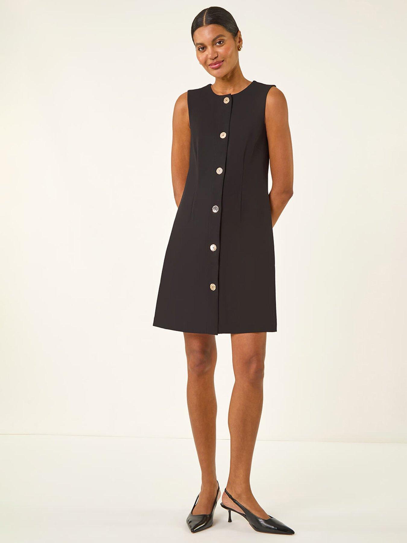 Image 3 of 5 of Roman Button Through Stretch Mini Dress