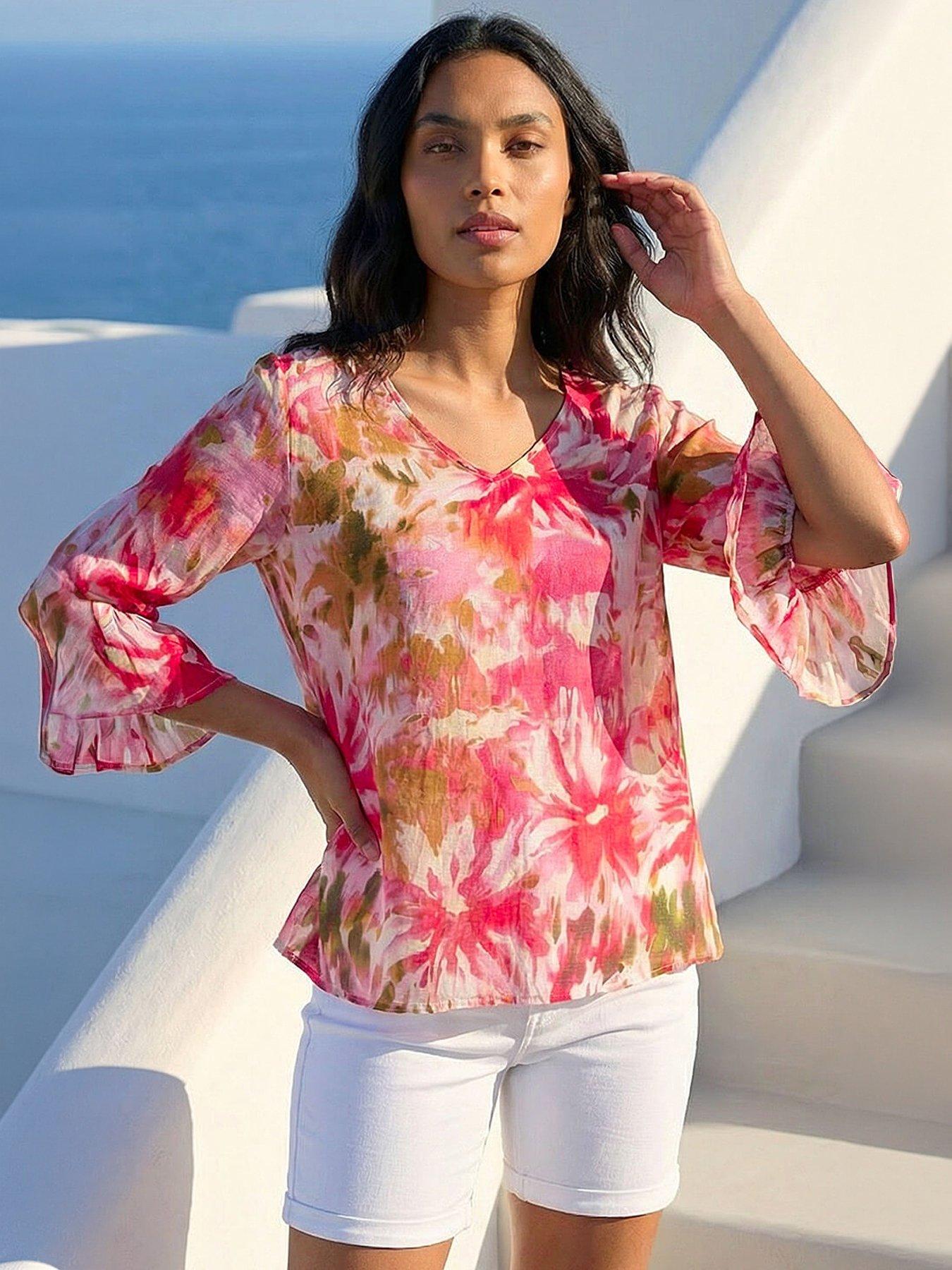 roman-abstract-floral-flare-sleeve-topfront
