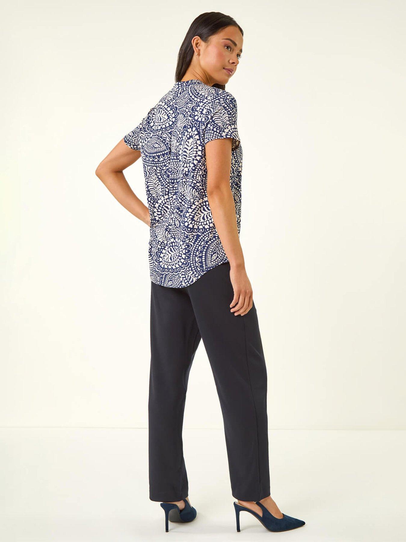 roman-petite-abstract-print-button-stretch-topstillFront