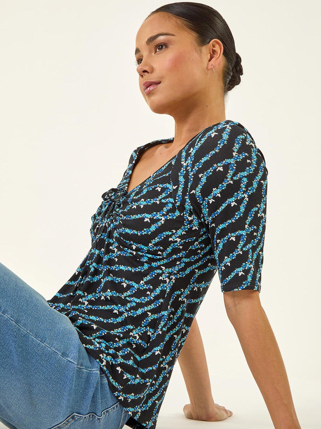 roman-petite-abstract-print-drawstring-topoutfit