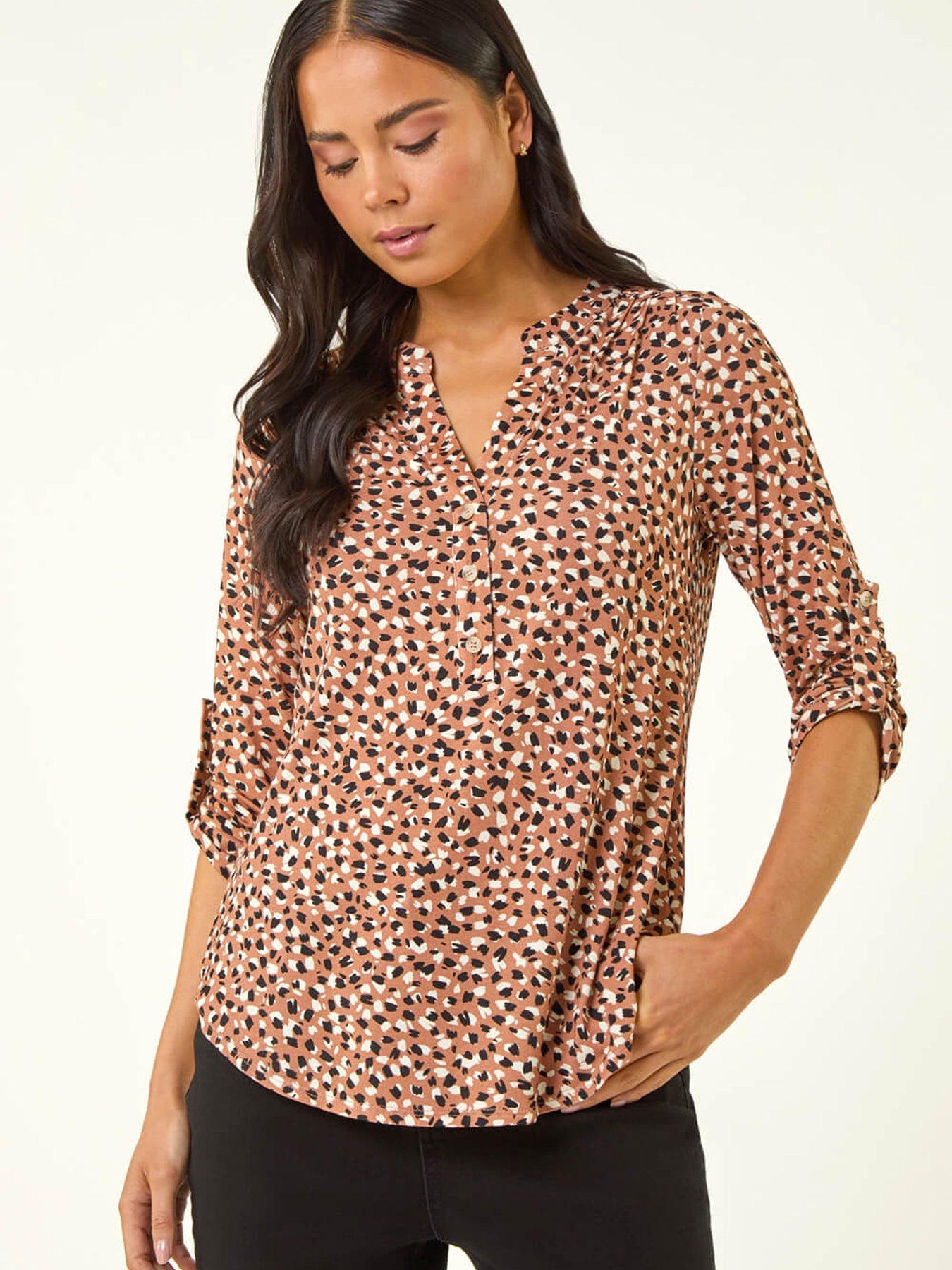 roman-petite-animal-print-button-stretch-shirtdetail