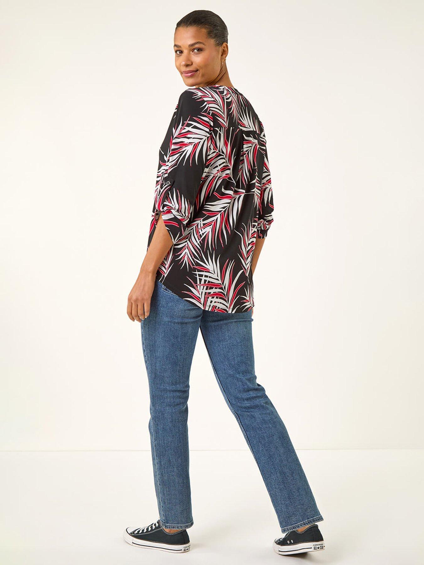 Image 2 of 5 of Roman Textured Leaf Puff Print Shirt