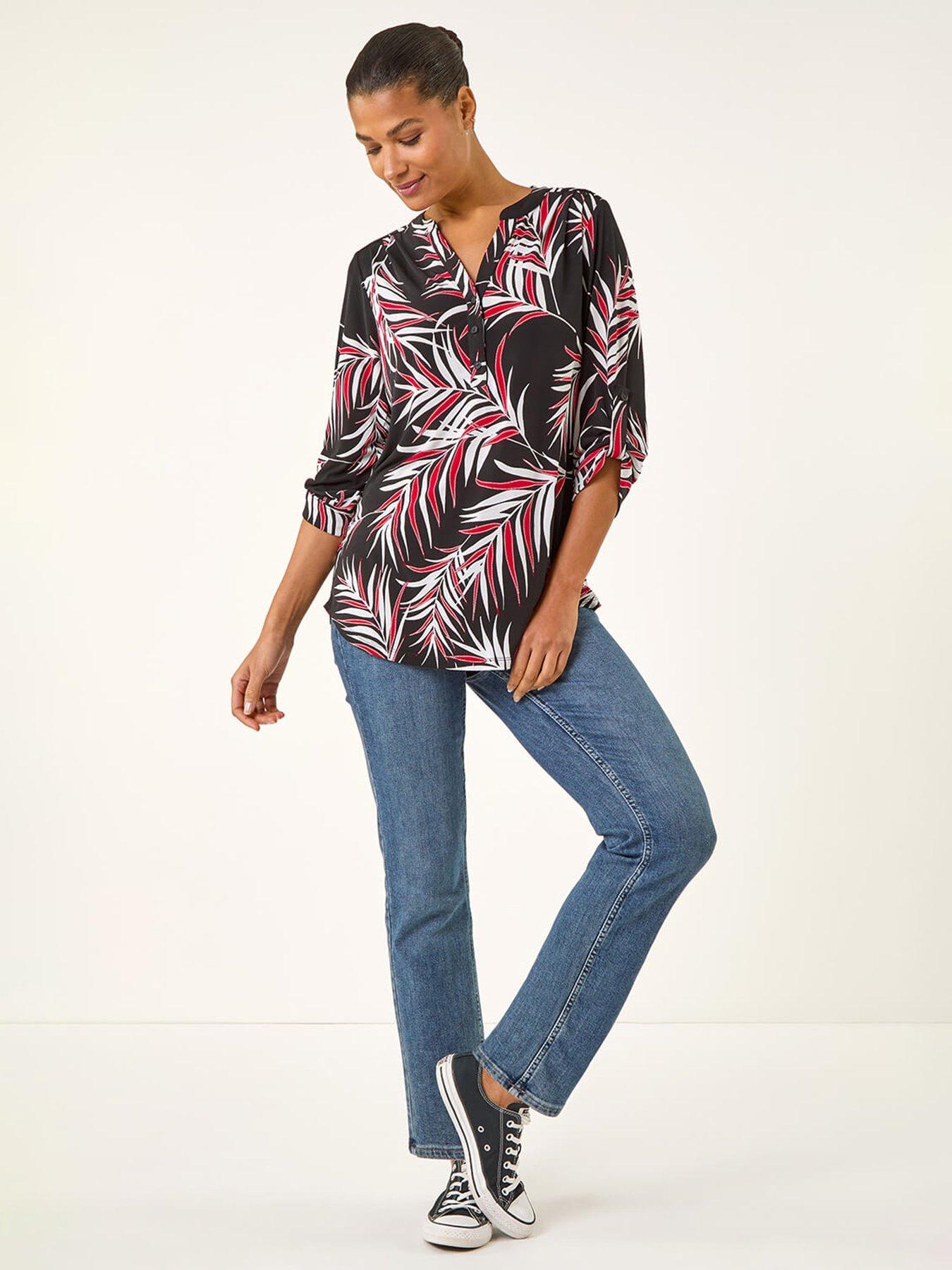 Image 3 of 5 of Roman Textured Leaf Puff Print Shirt