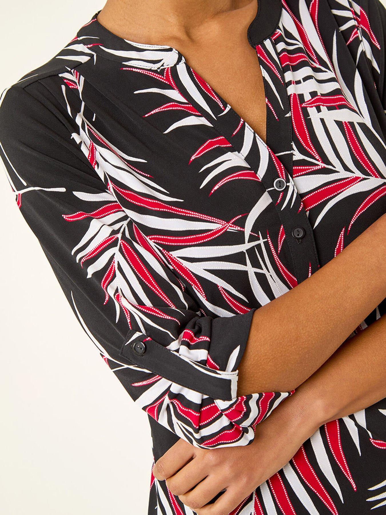Image 5 of 5 of Roman Textured Leaf Puff Print Shirt