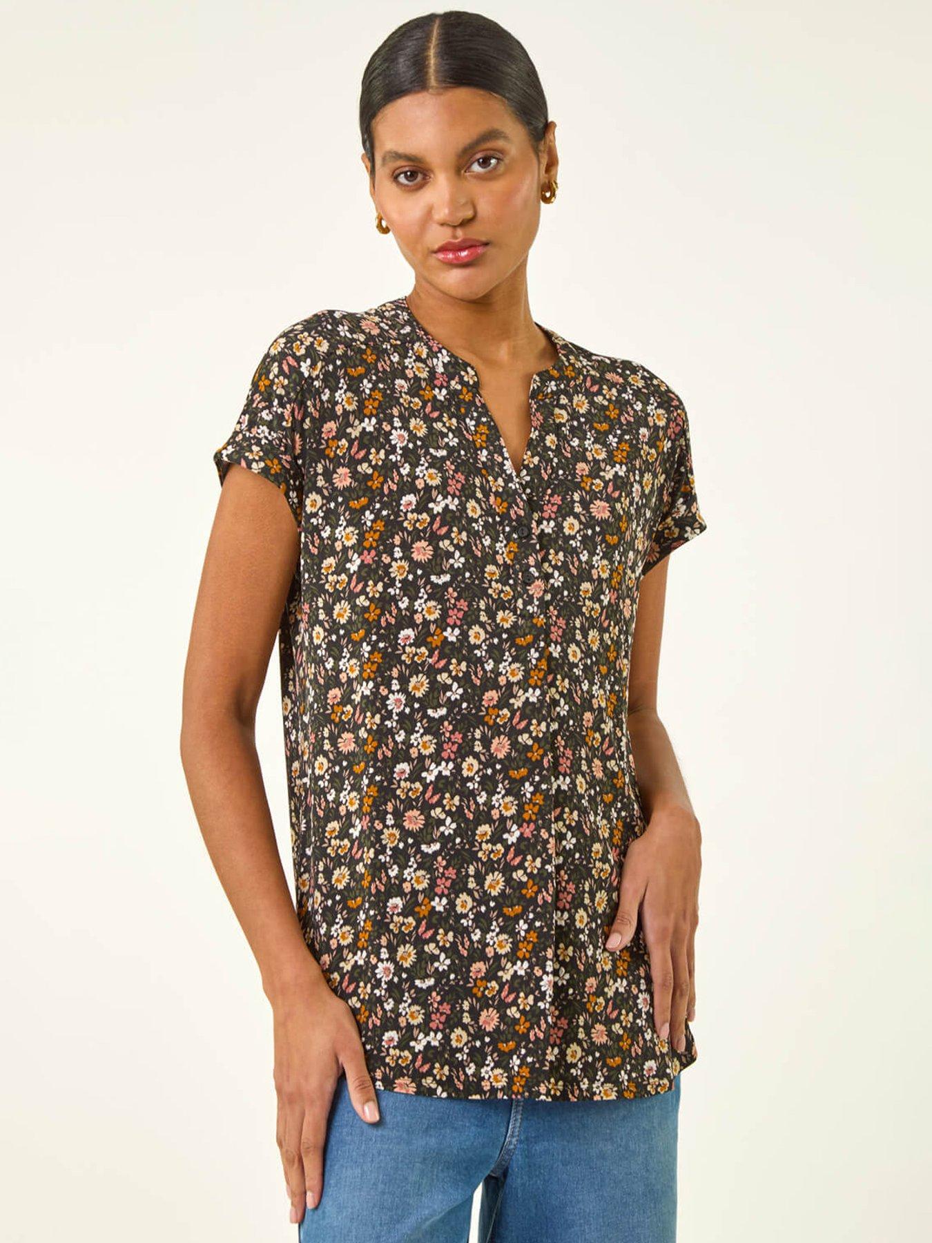 roman-floral-puff-print-collared-topfront
