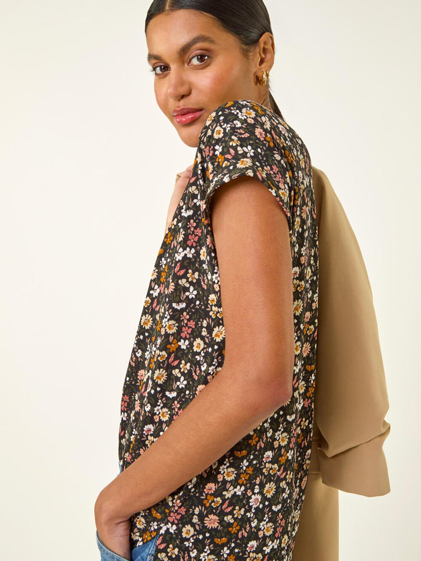 roman-floral-puff-print-collared-topoutfit