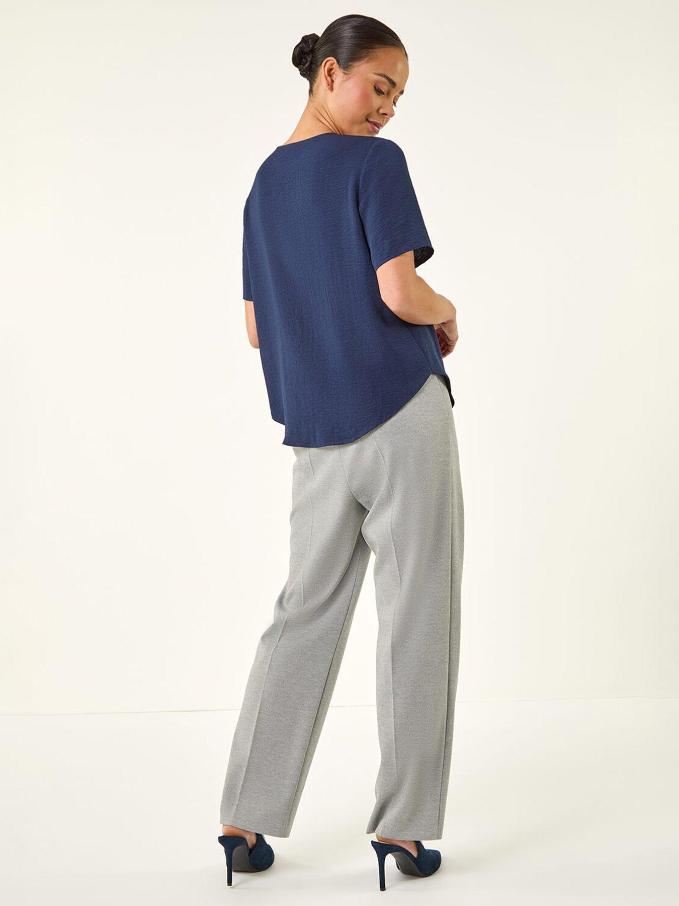 roman-petite-v-neck-button-through-blousestillFront