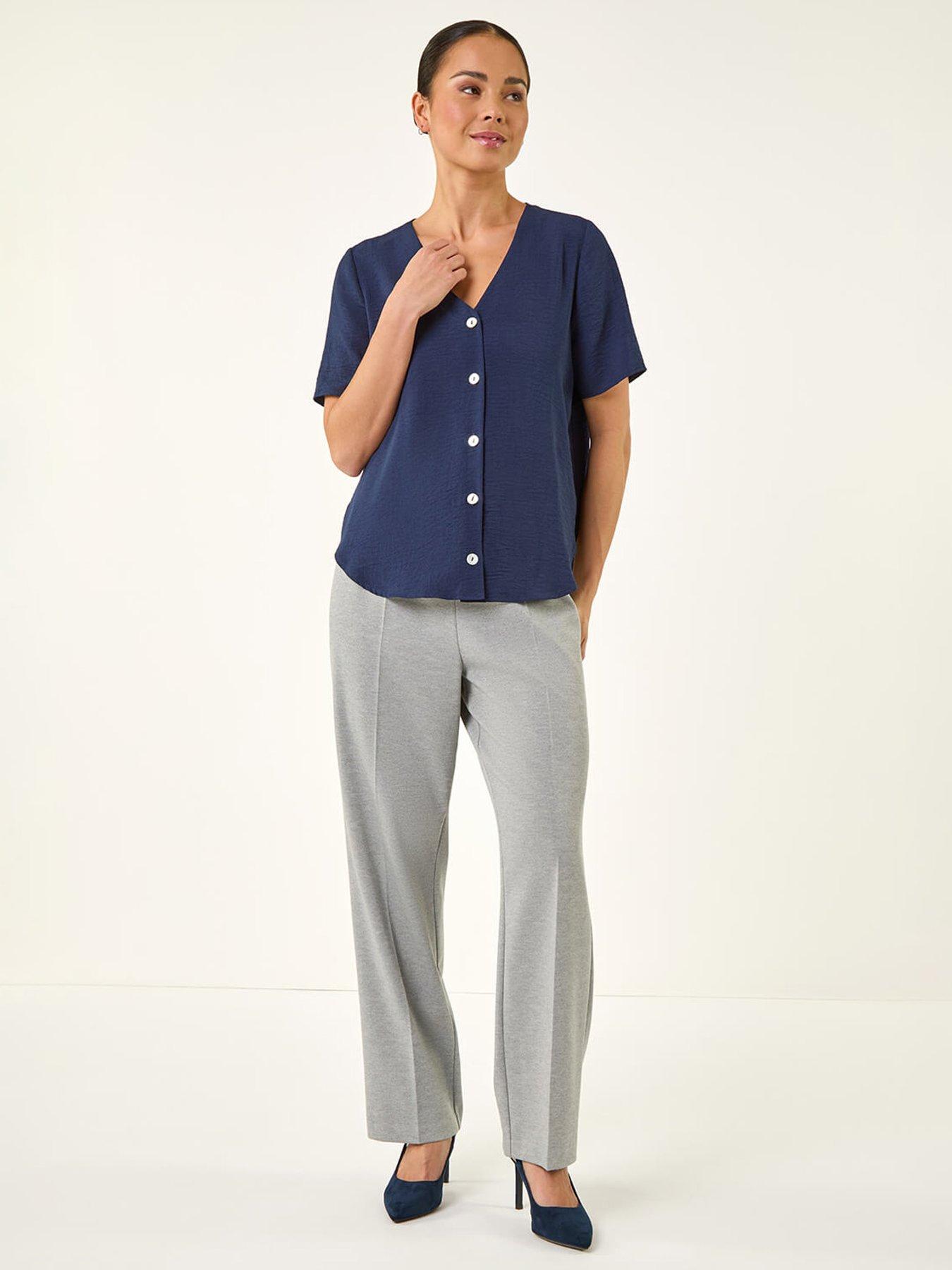 roman-petite-v-neck-button-through-blouseback