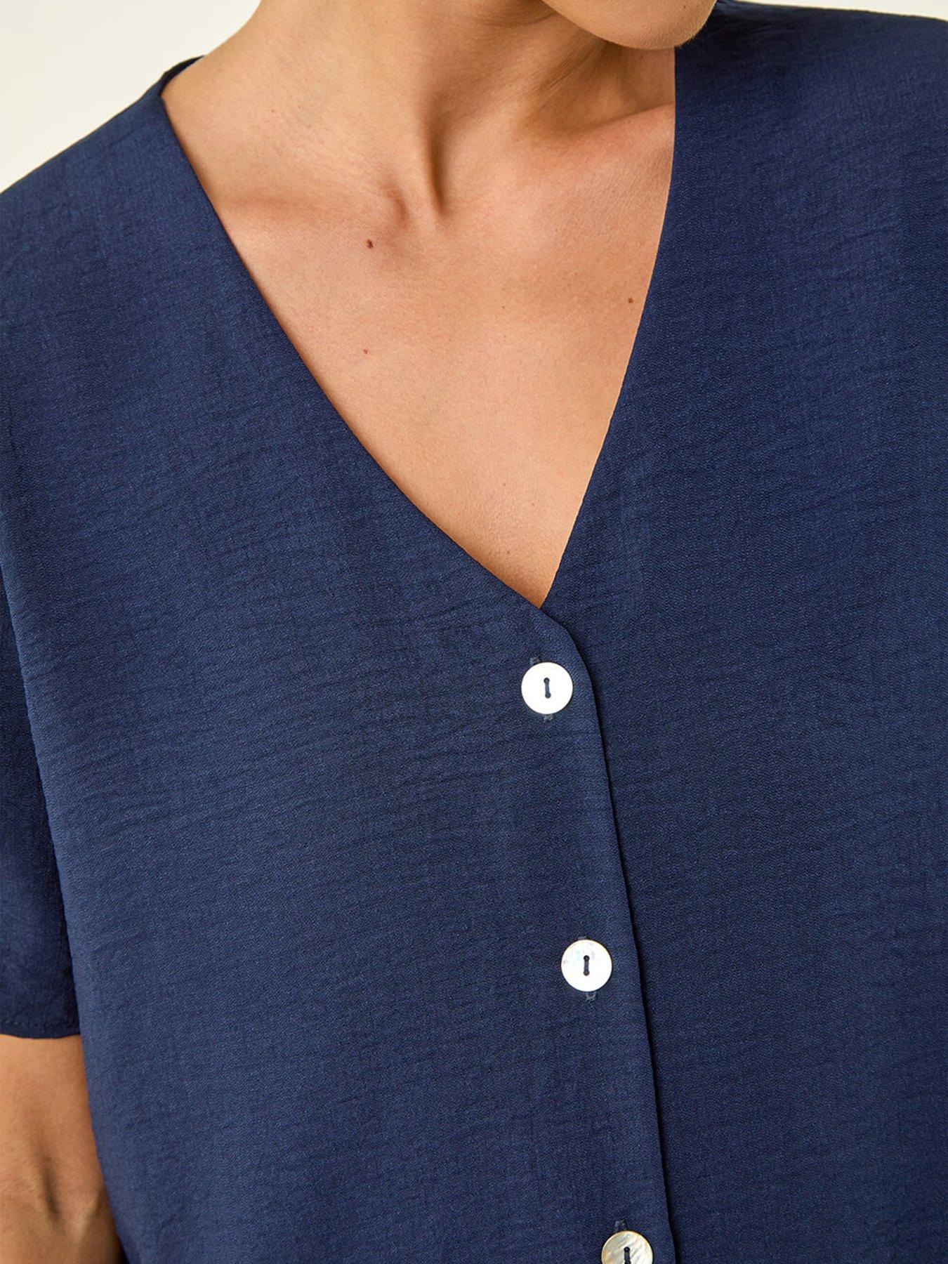 roman-petite-v-neck-button-through-blousedetail