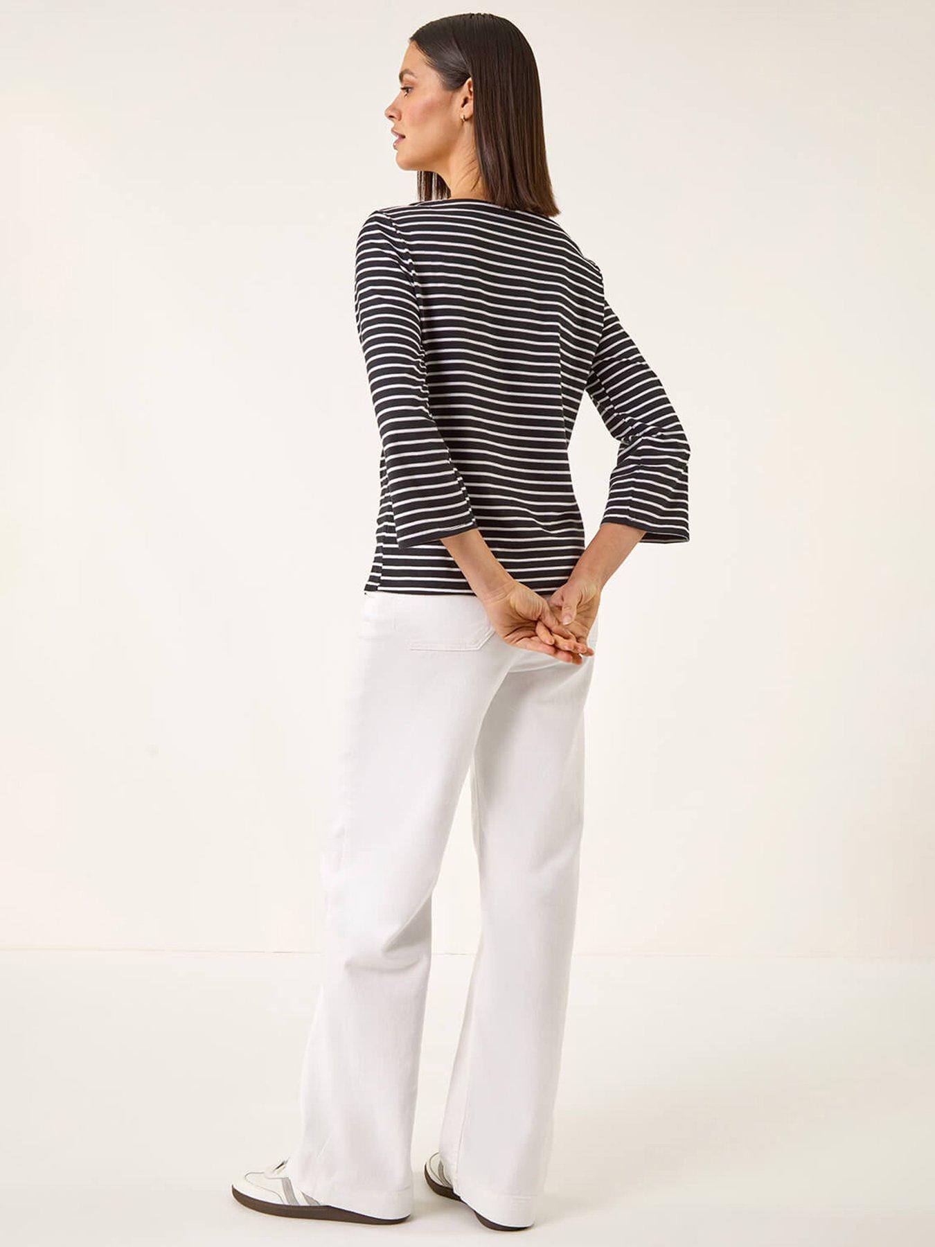 roman-stripe-print-boat-neck-topstillFront