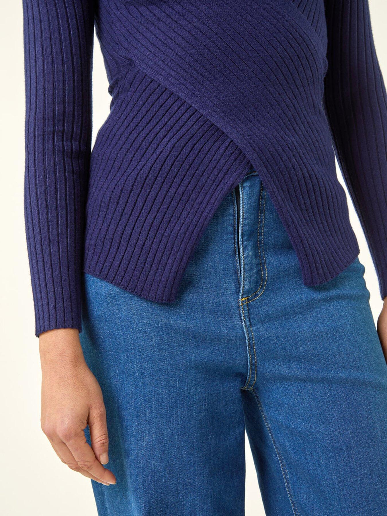 Image 5 of 5 of Roman Wrap Front Ribbed Knit Top