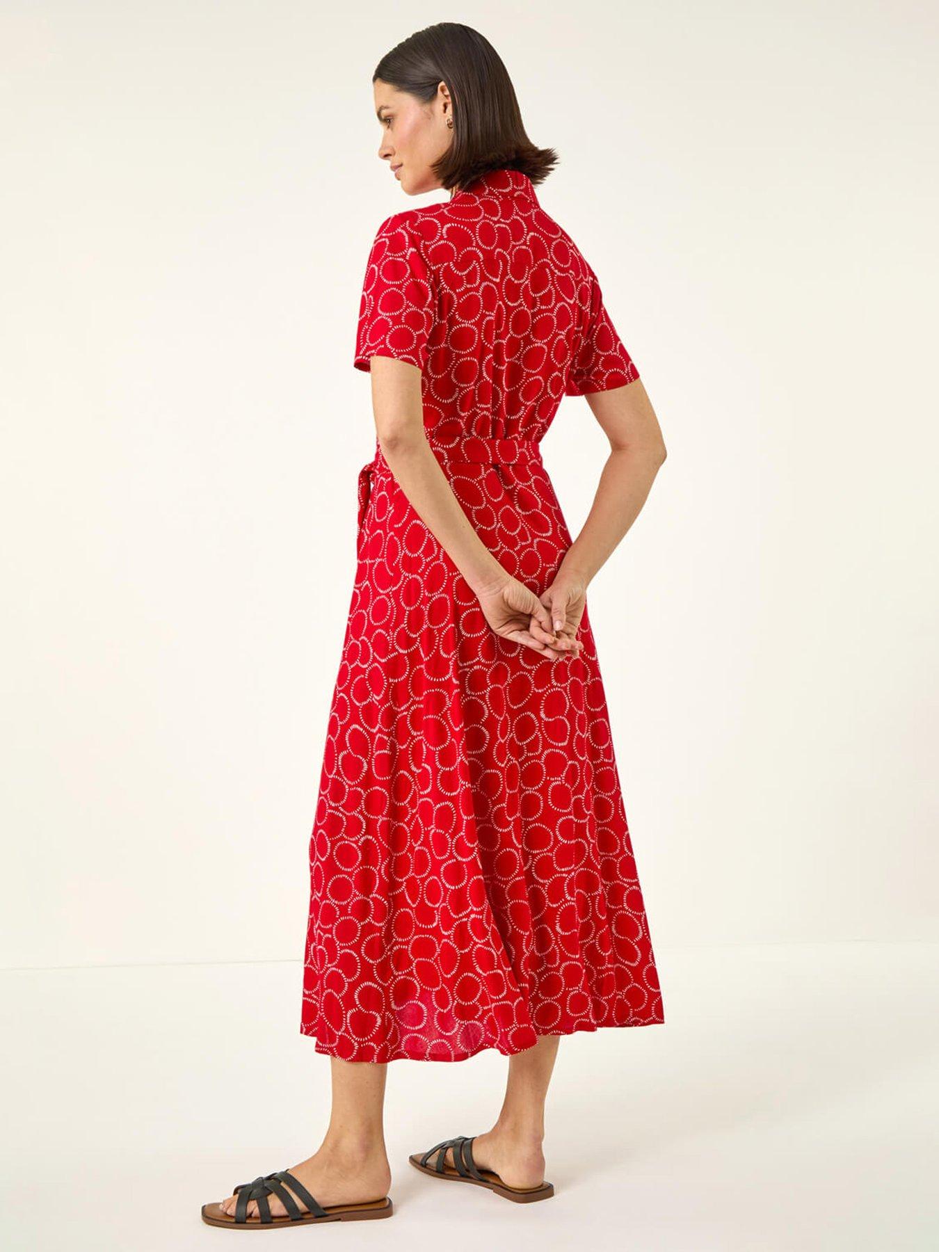 Image 2 of 5 of Roman Geo Print Belted Shirt Dress