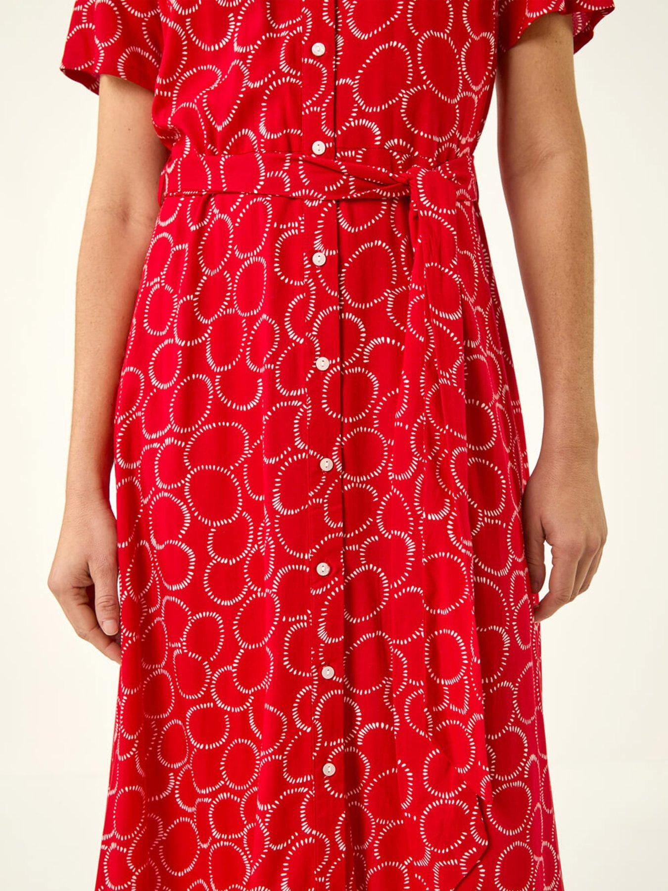 Image 5 of 5 of Roman Geo Print Belted Shirt Dress
