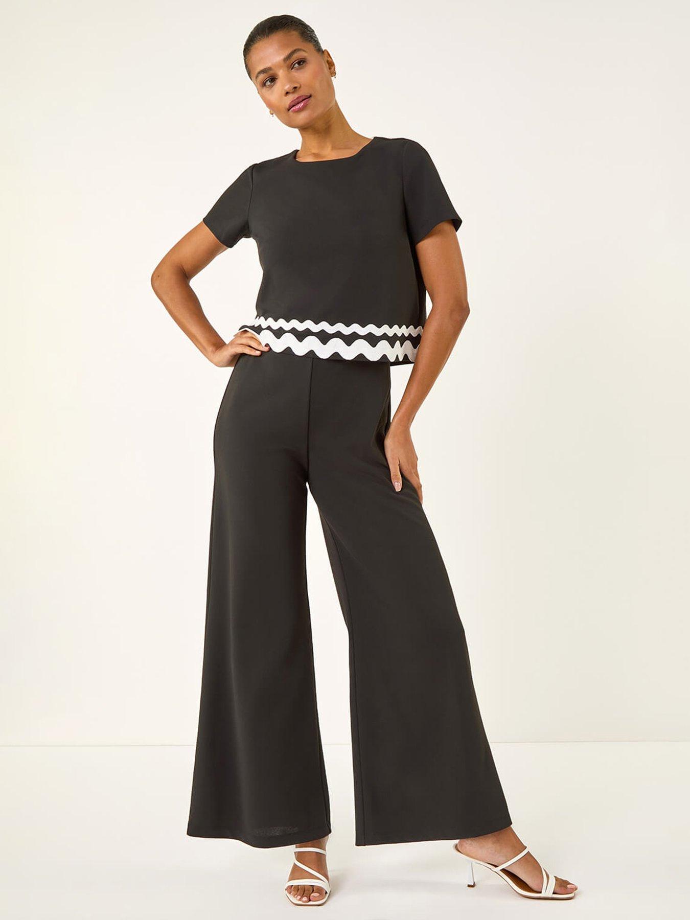 Image 3 of 5 of Roman Ric Rac Trim Stretch Jumpsuit