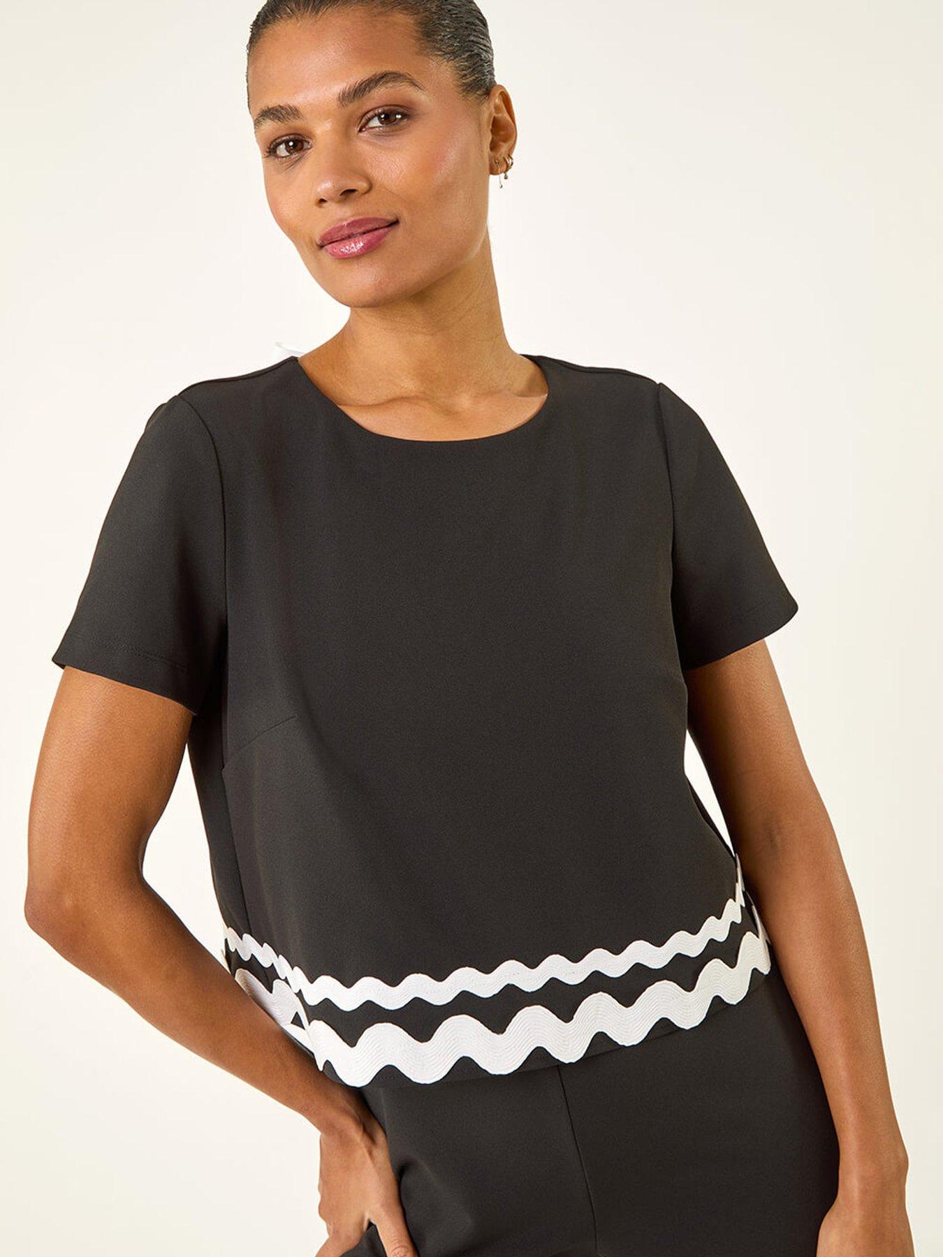 Image 4 of 5 of Roman Ric Rac Trim Stretch Jumpsuit
