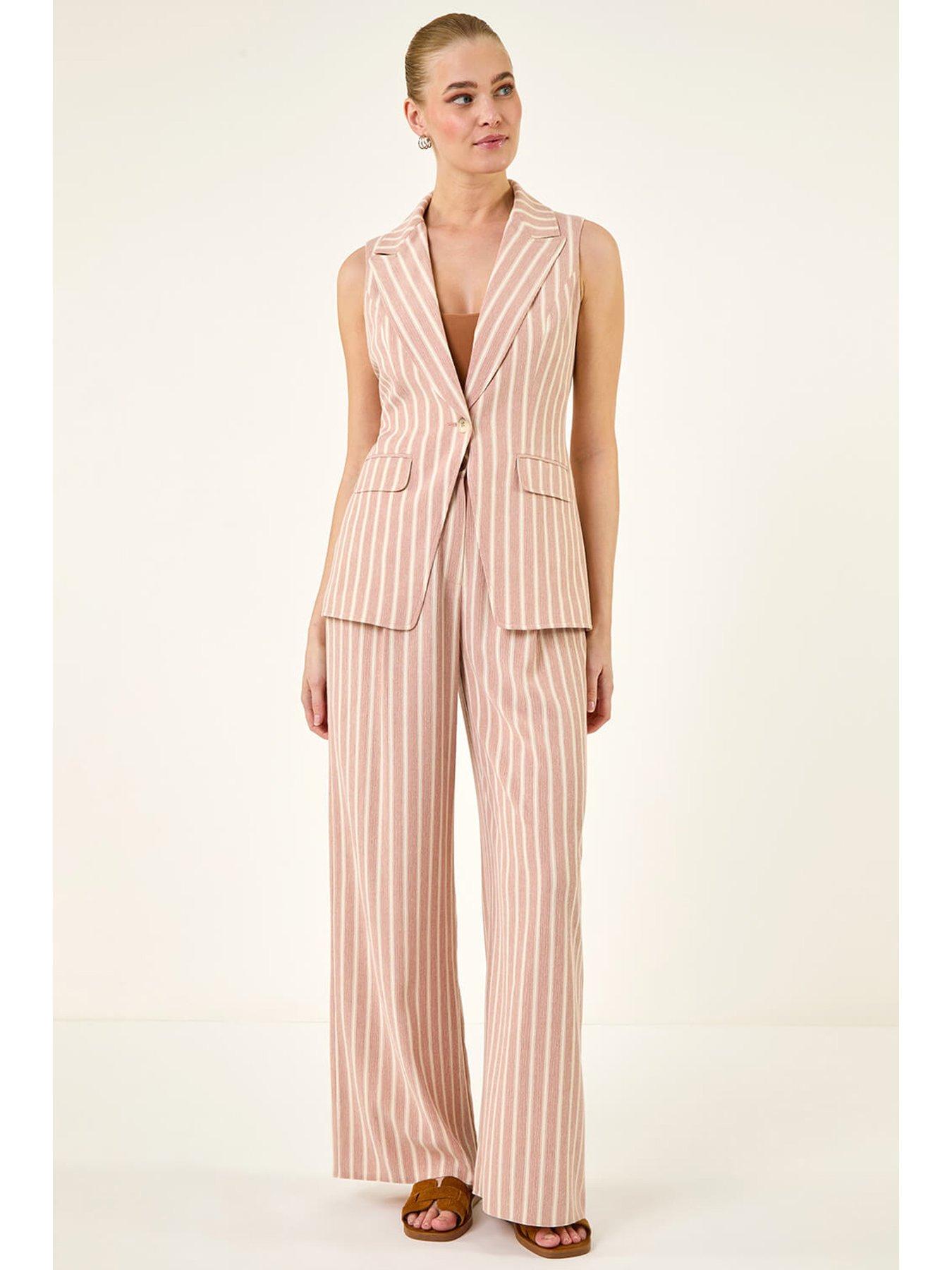 Image 3 of 5 of Roman Stripe Longline Waistcoat