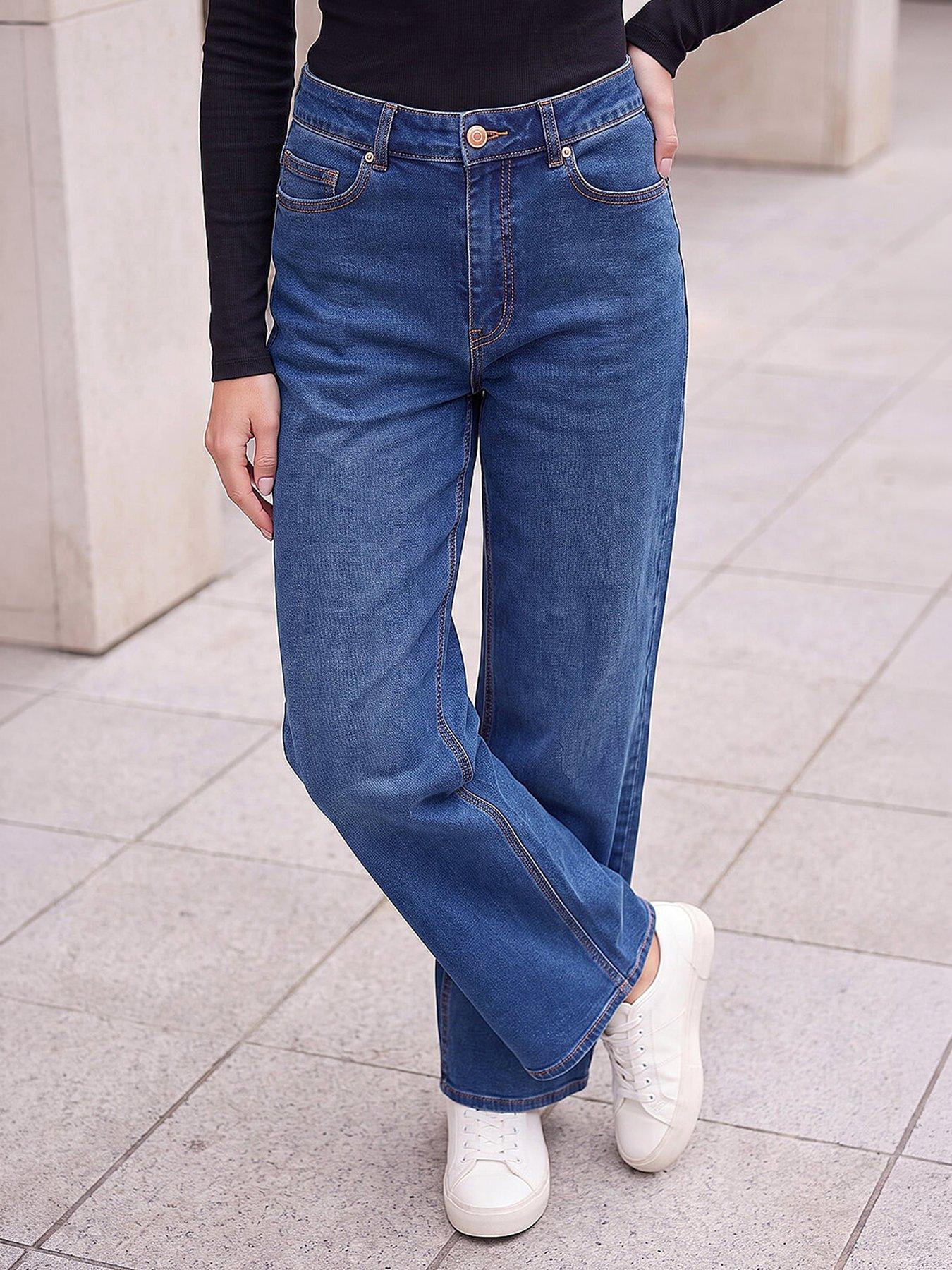 Roman Petite Wide Leg Jeans