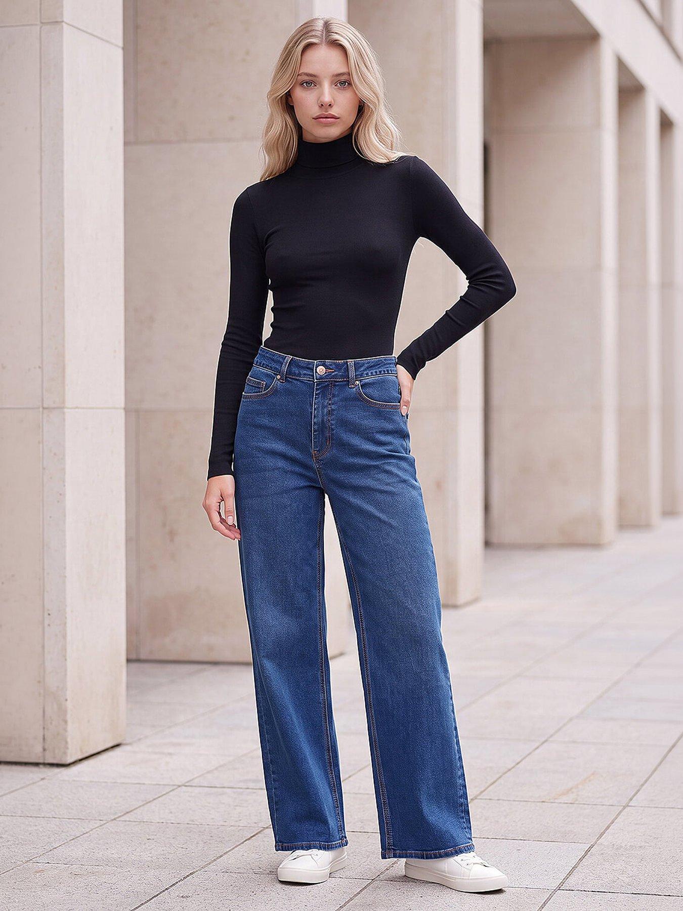Image 2 of 4 of Roman Petite Wide Leg Jeans