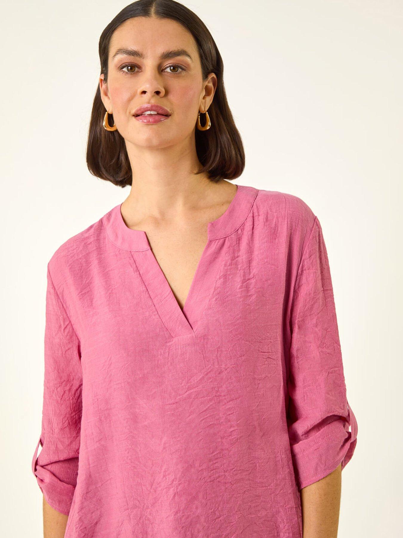 Image 4 of 5 of Roman V-neck Wrap Hem Tunic Top