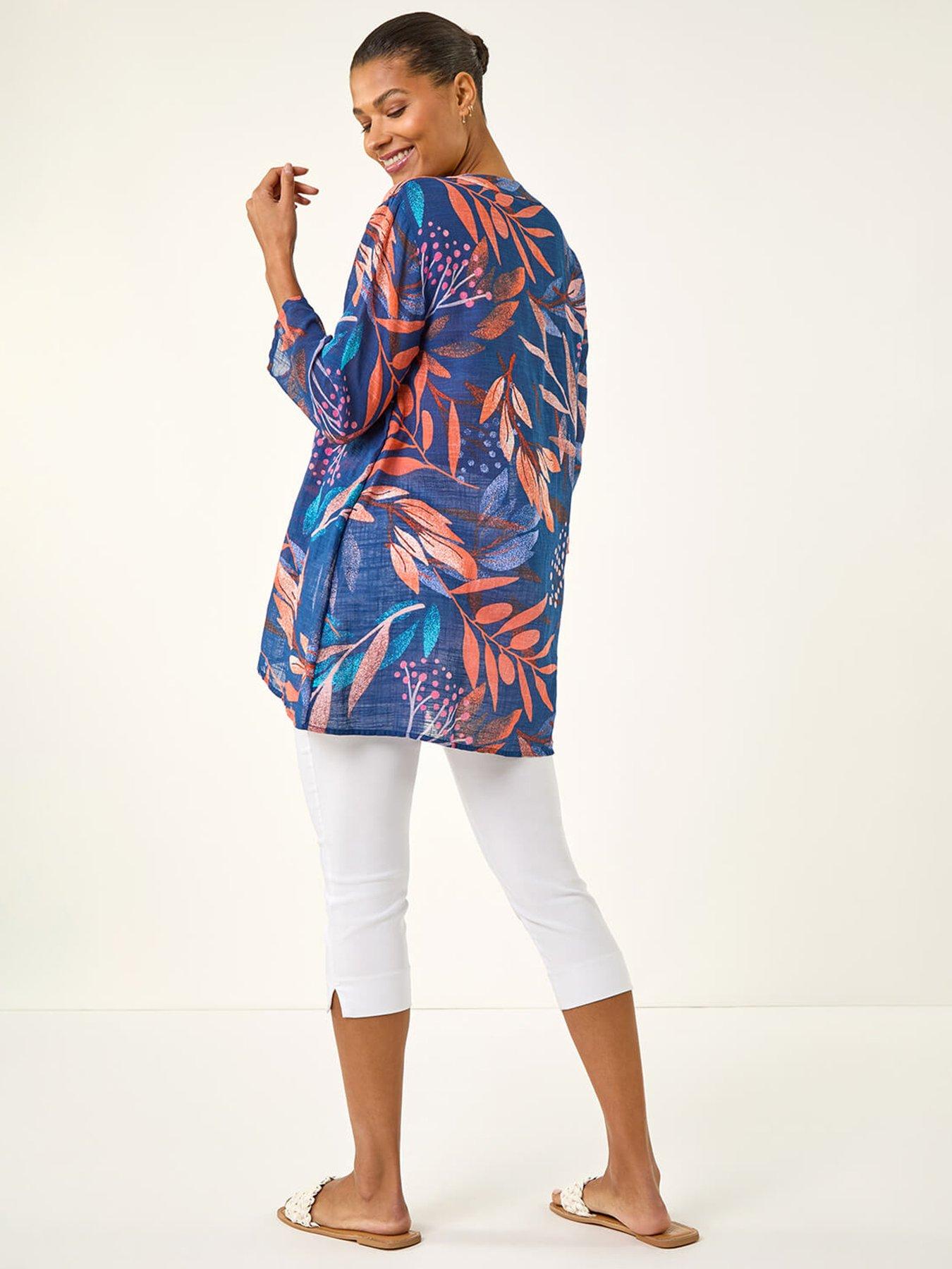 roman-leaf-print-wrap-front-tunic-topstillFront