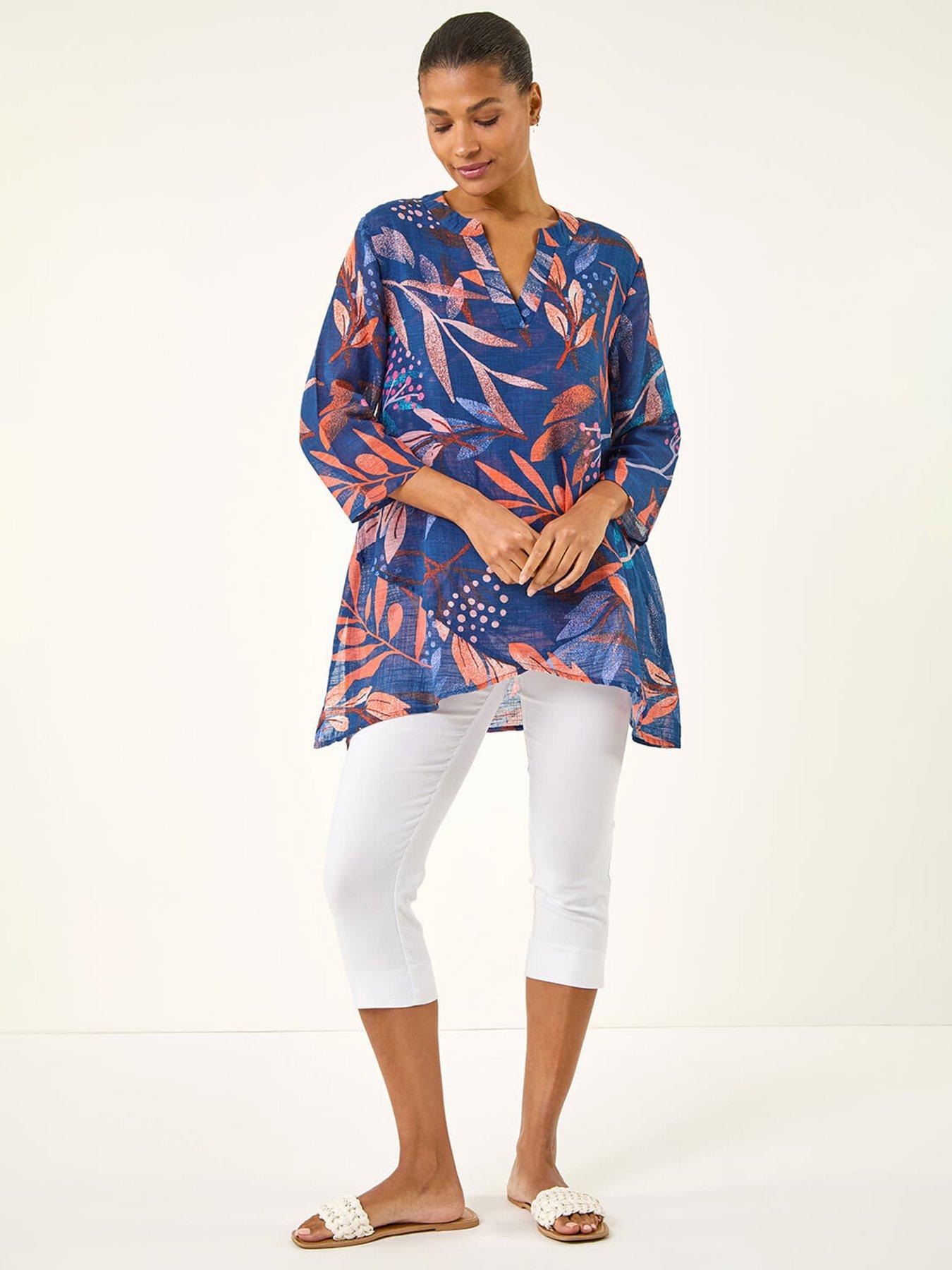 roman-leaf-print-wrap-front-tunic-topback