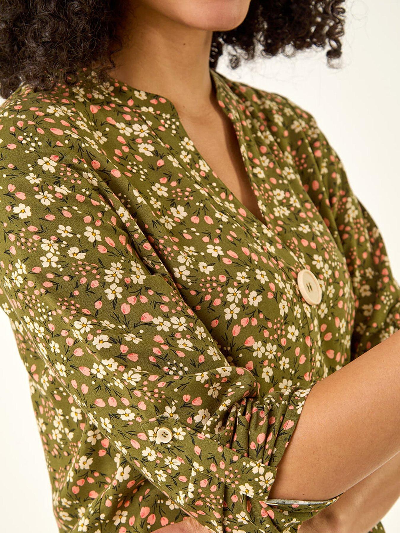 Image 5 of 5 of Roman Ditsy Floral Print Tunic Top