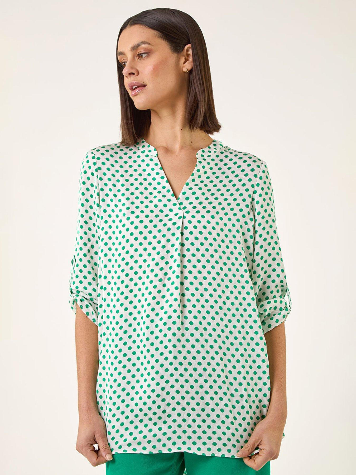 Image 1 of 5 of Roman Spot Print Woven Top