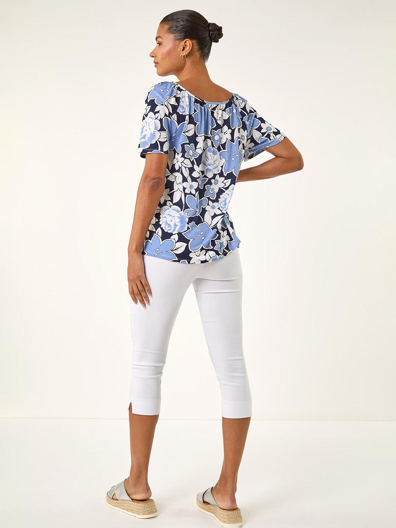 roman-floral-puff-print-v-neck-topstillFront