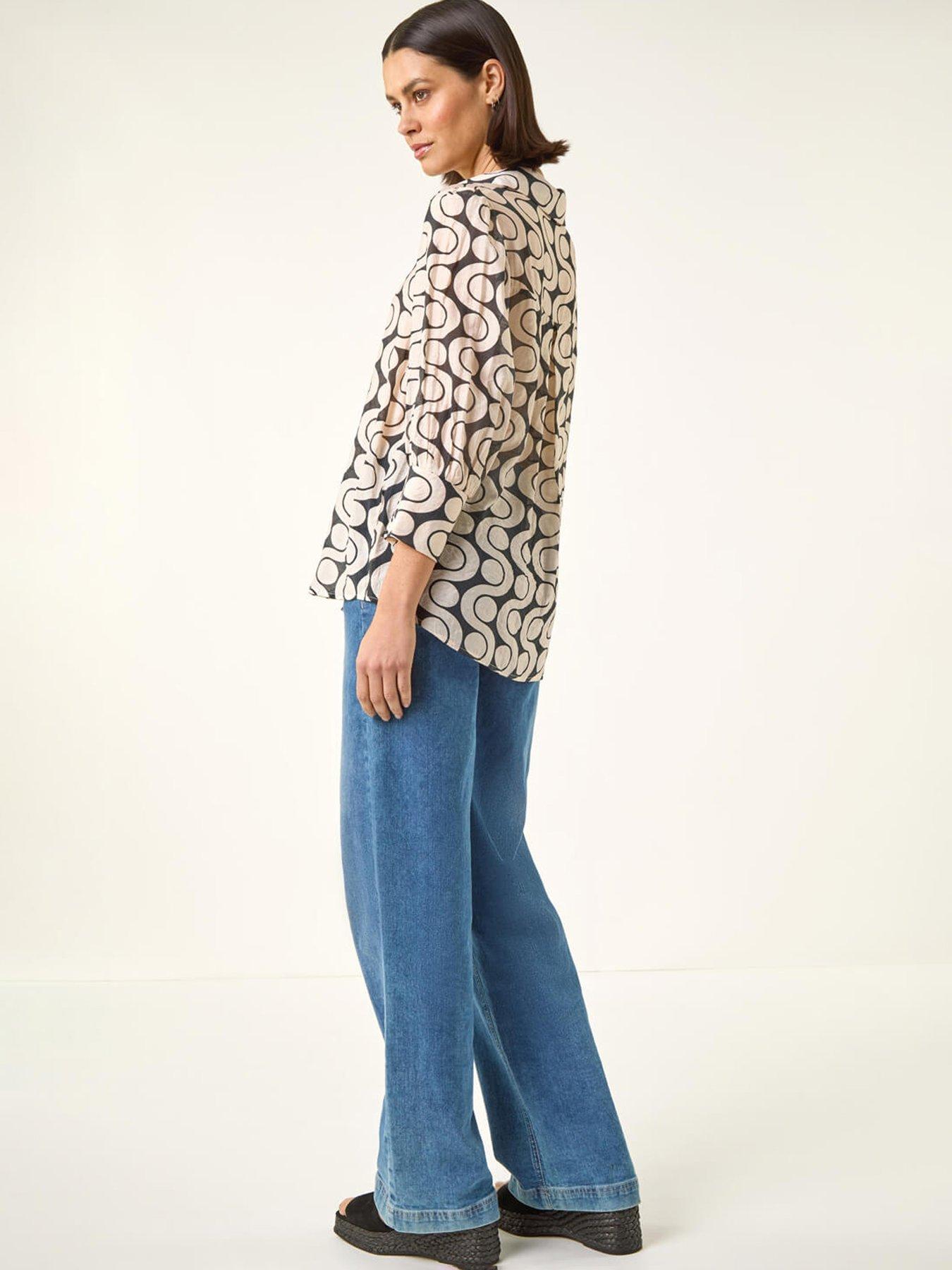Image 2 of 5 of Roman Geometric Print Collared Shirt