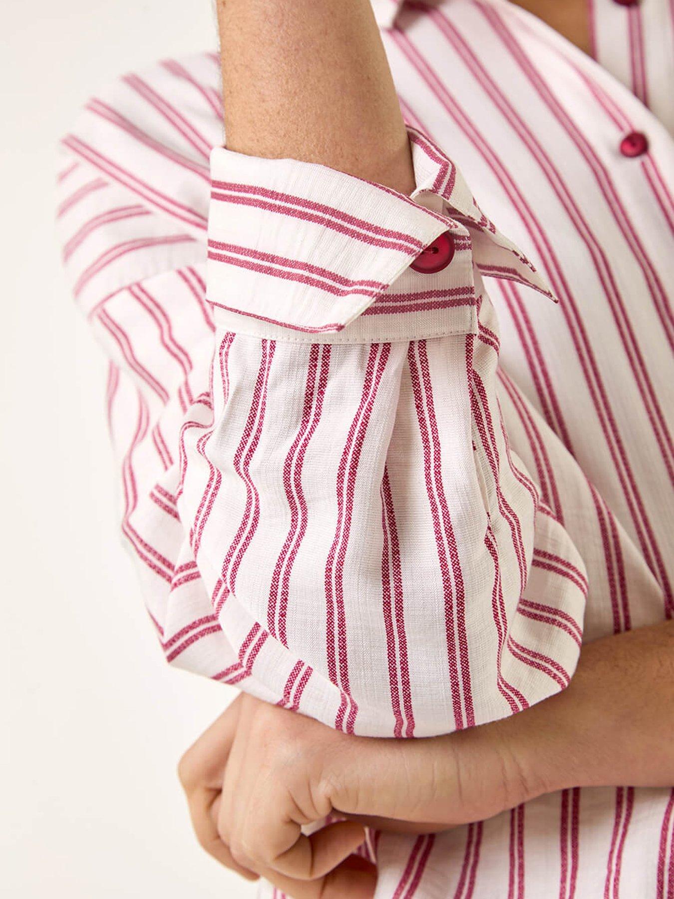 Image 5 of 5 of Roman Stripe Print Button Blouse