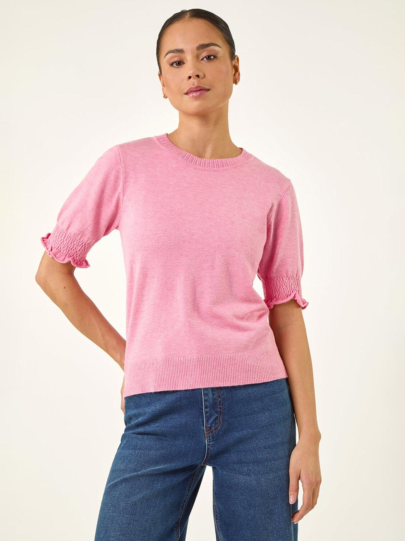 roman-petite-shirred-sleeve-knit-topfront