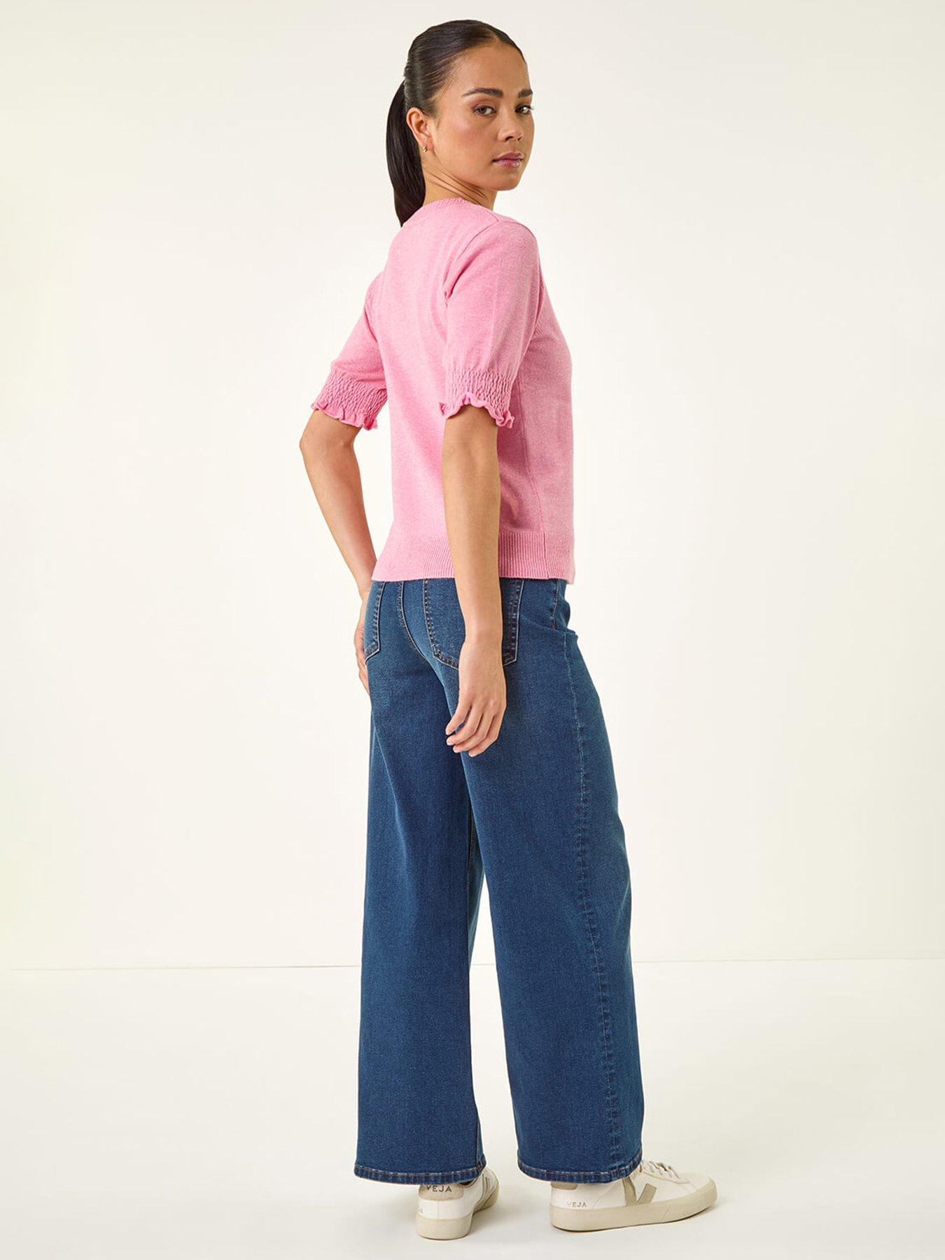 roman-petite-shirred-sleeve-knit-topstillFront