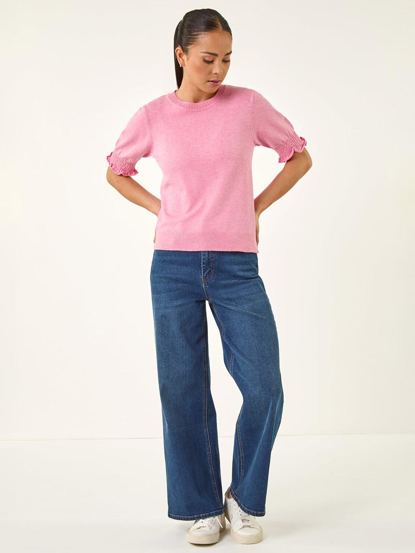 roman-petite-shirred-sleeve-knit-topback