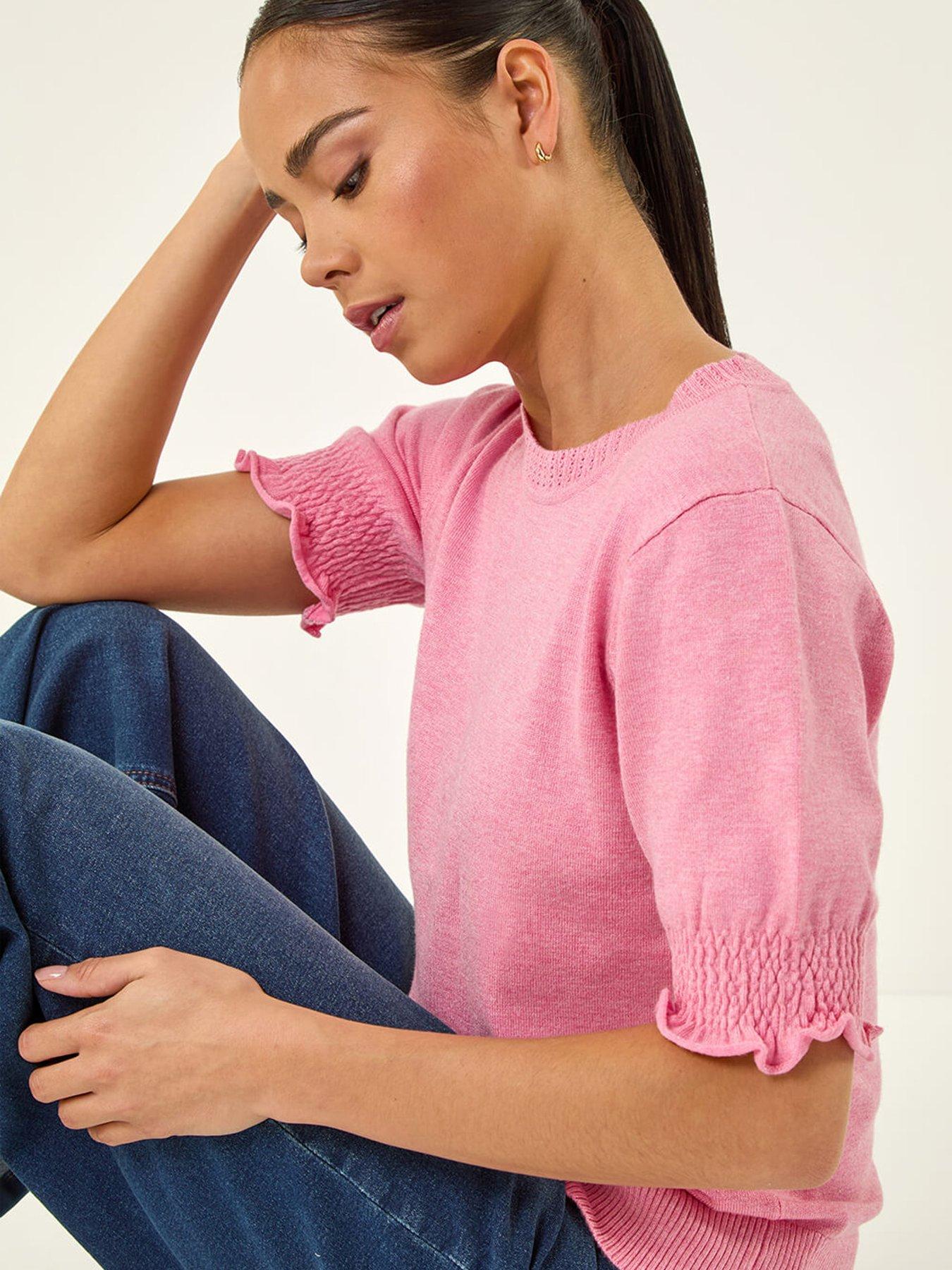 roman-petite-shirred-sleeve-knit-topoutfit