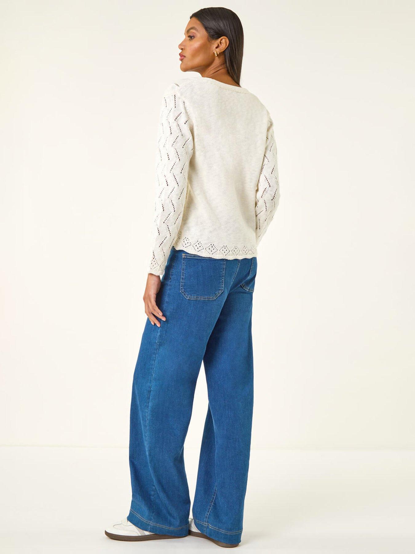 Image 2 of 5 of Roman Scallop V-neck Knit Cardigan
