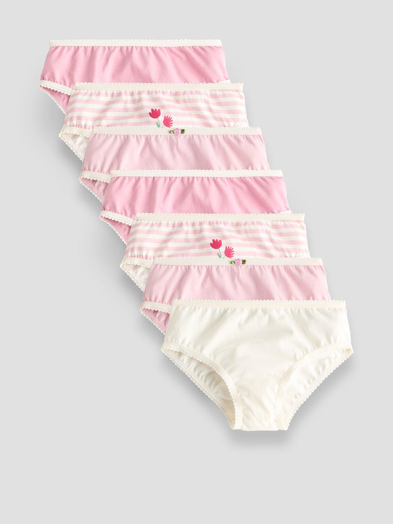 The Very Collection Girls' 7 Pack Rosetta Briefs - Pink