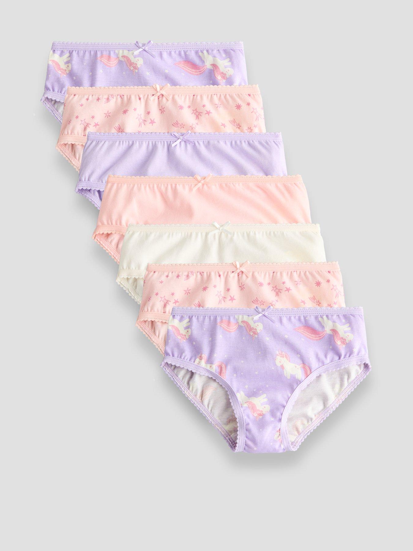 The Very Collection Girls' 7 Pack Unicorn Multi Print - Purple
