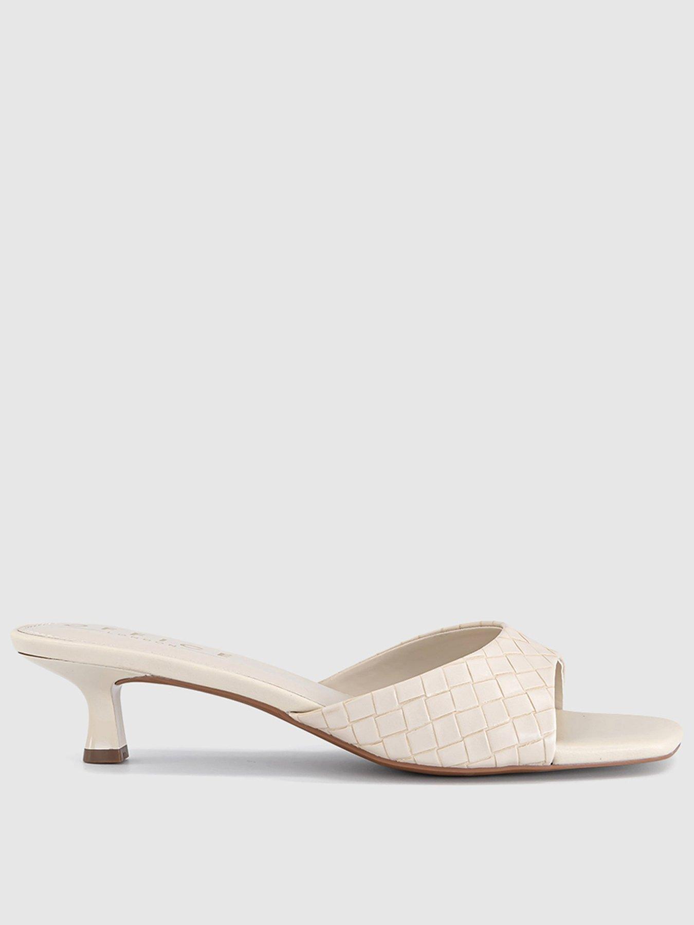 OFFICE Minnie - Kitten Heeled Mule - Off White