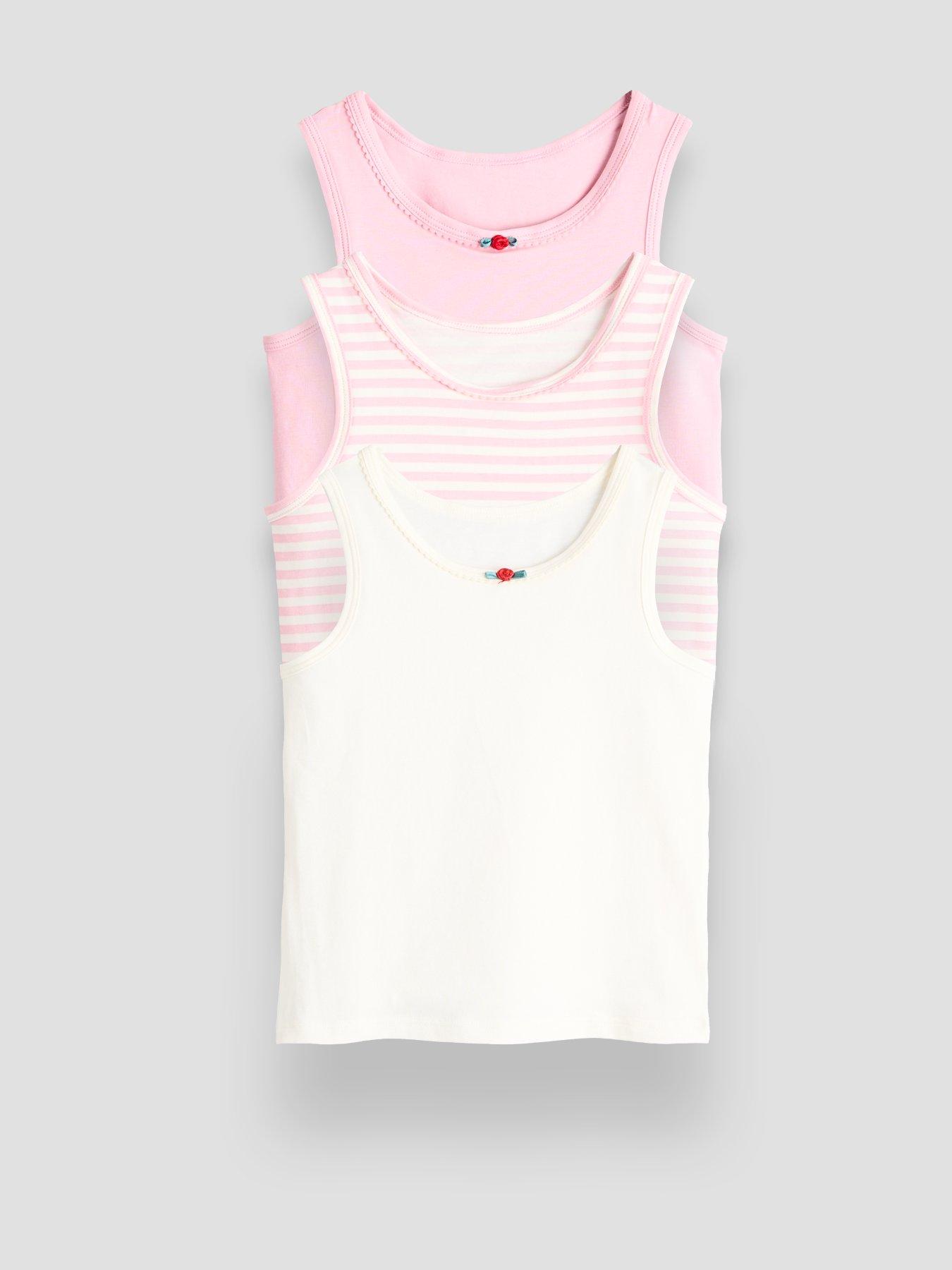 The Very Collection Girls' 3 Pack Rosetta Vest - Pink