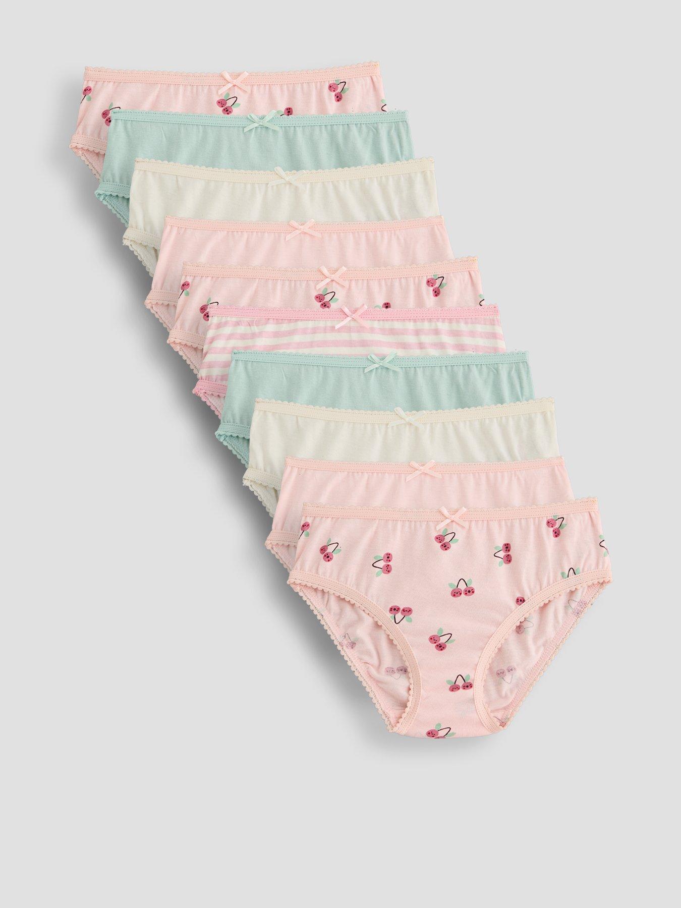 The Very Collection Girls' 10 Pack Floral Briefs - Pink/Multi