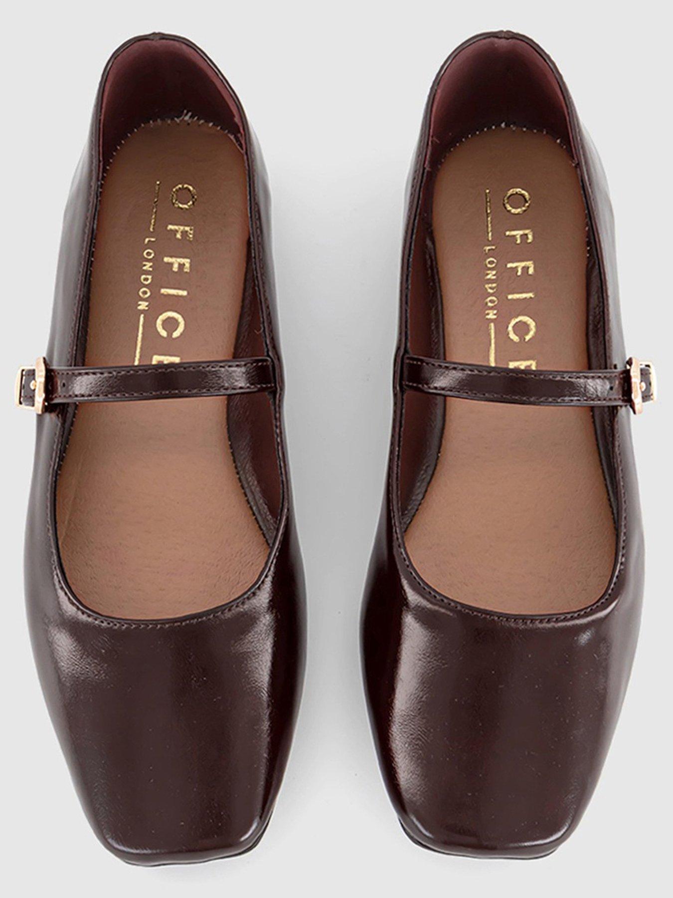 Image 2 of 4 of OFFICE Flourish - Square Toe Mary Jane Ballet Pump - Brown