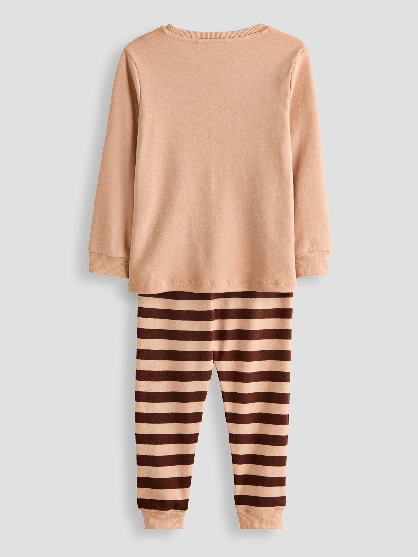Image 2 of 5 of The Very Collection Tiger Striped Single Long Sleeve Pyjama (9 months - 7 years) - Brown