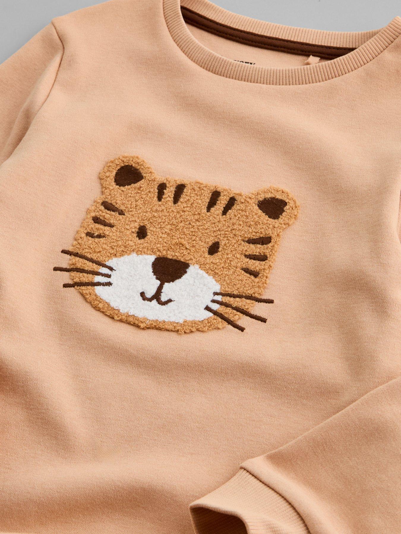 Image 3 of 5 of The Very Collection Tiger Striped Single Long Sleeve Pyjama (9 months - 7 years) - Brown