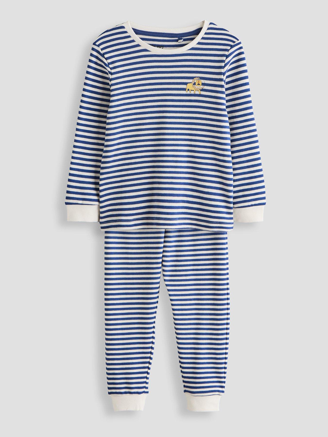 Image 2 of 5 of The Very Collection 2 Pack Lion Striped Long Sleeve Pyjama - Cream