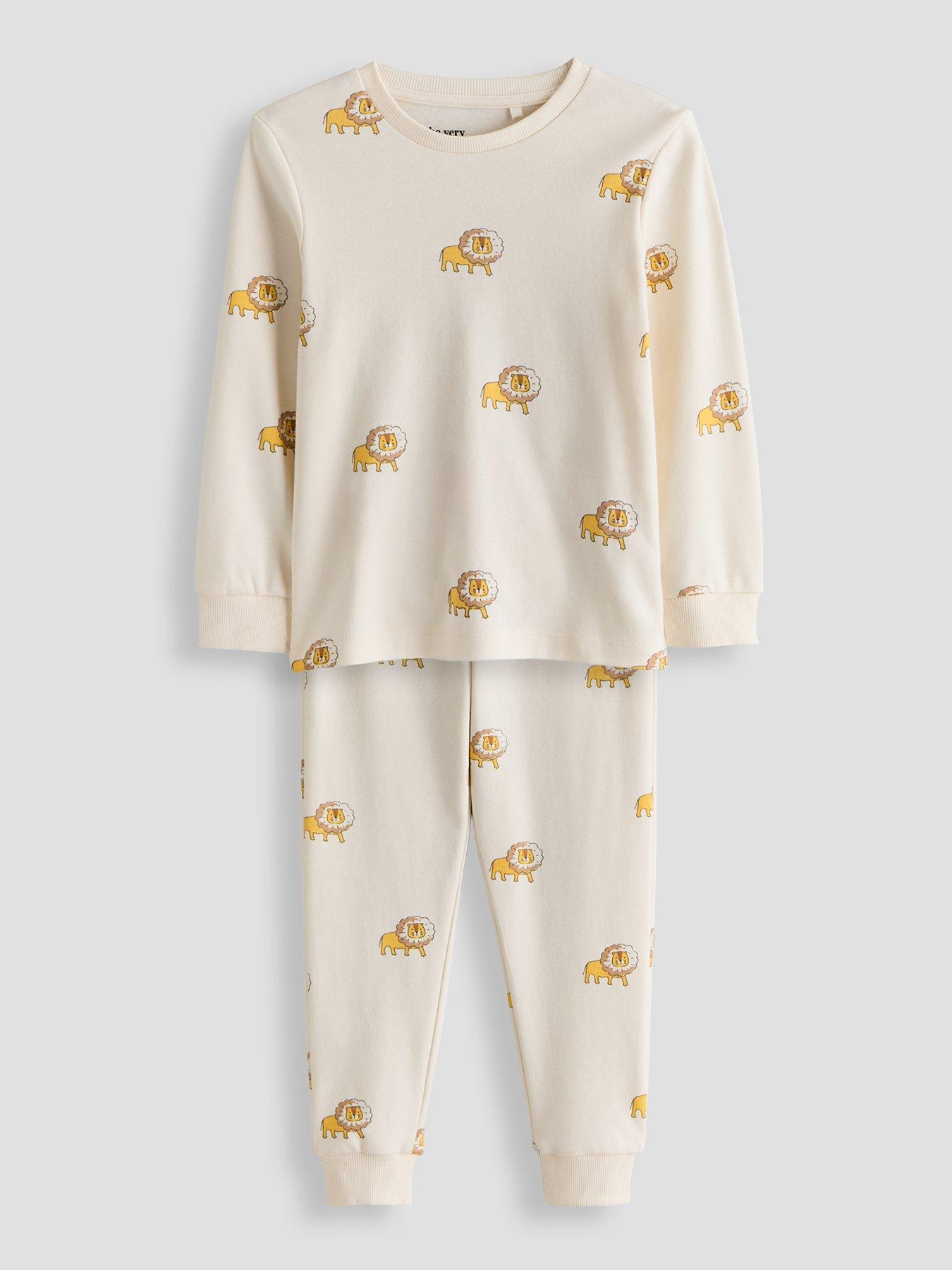 Image 3 of 5 of The Very Collection 2 Pack Lion Striped Long Sleeve Pyjama - Cream