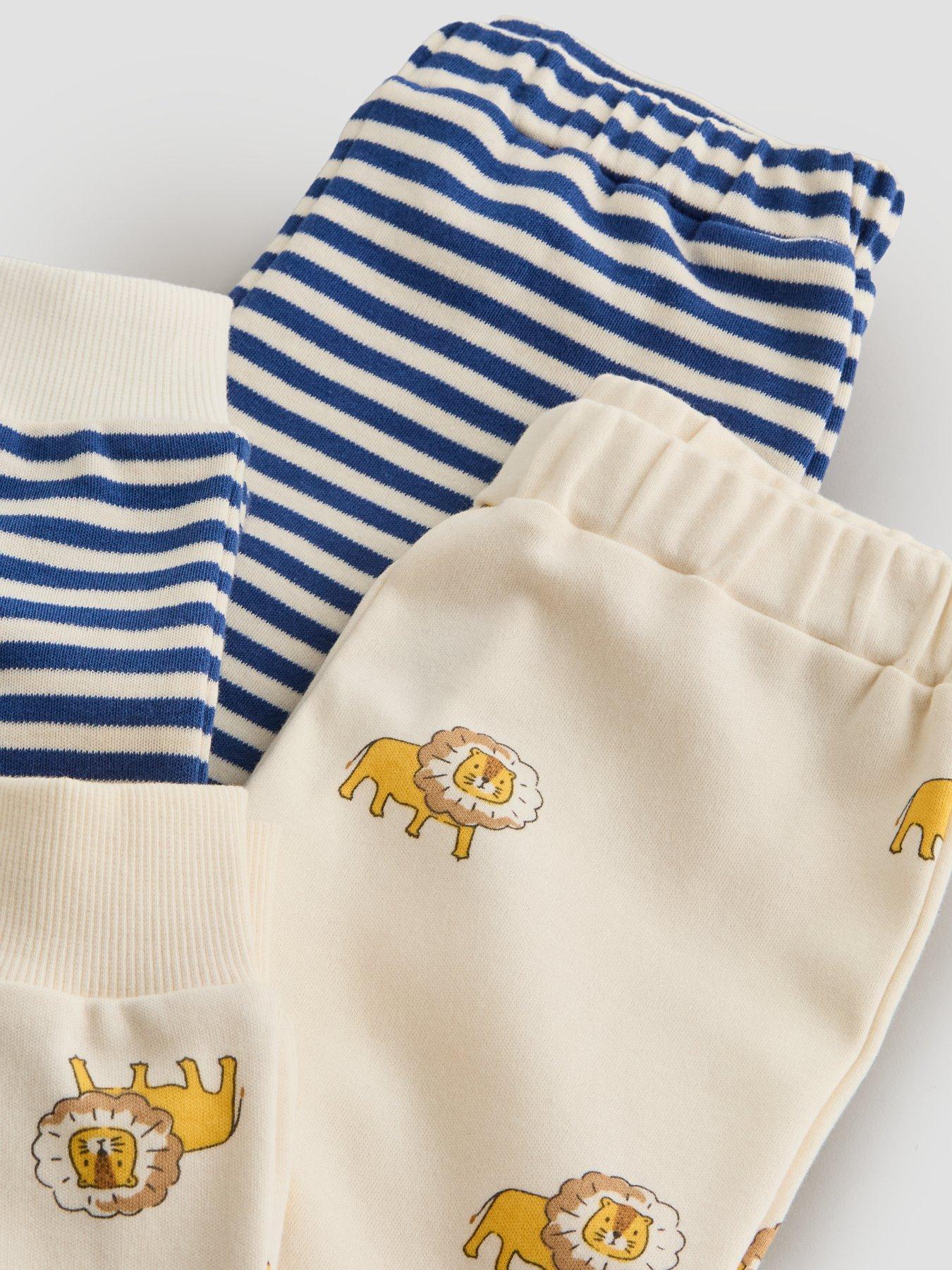 Image 5 of 5 of The Very Collection 2 Pack Lion Striped Long Sleeve Pyjama - Cream