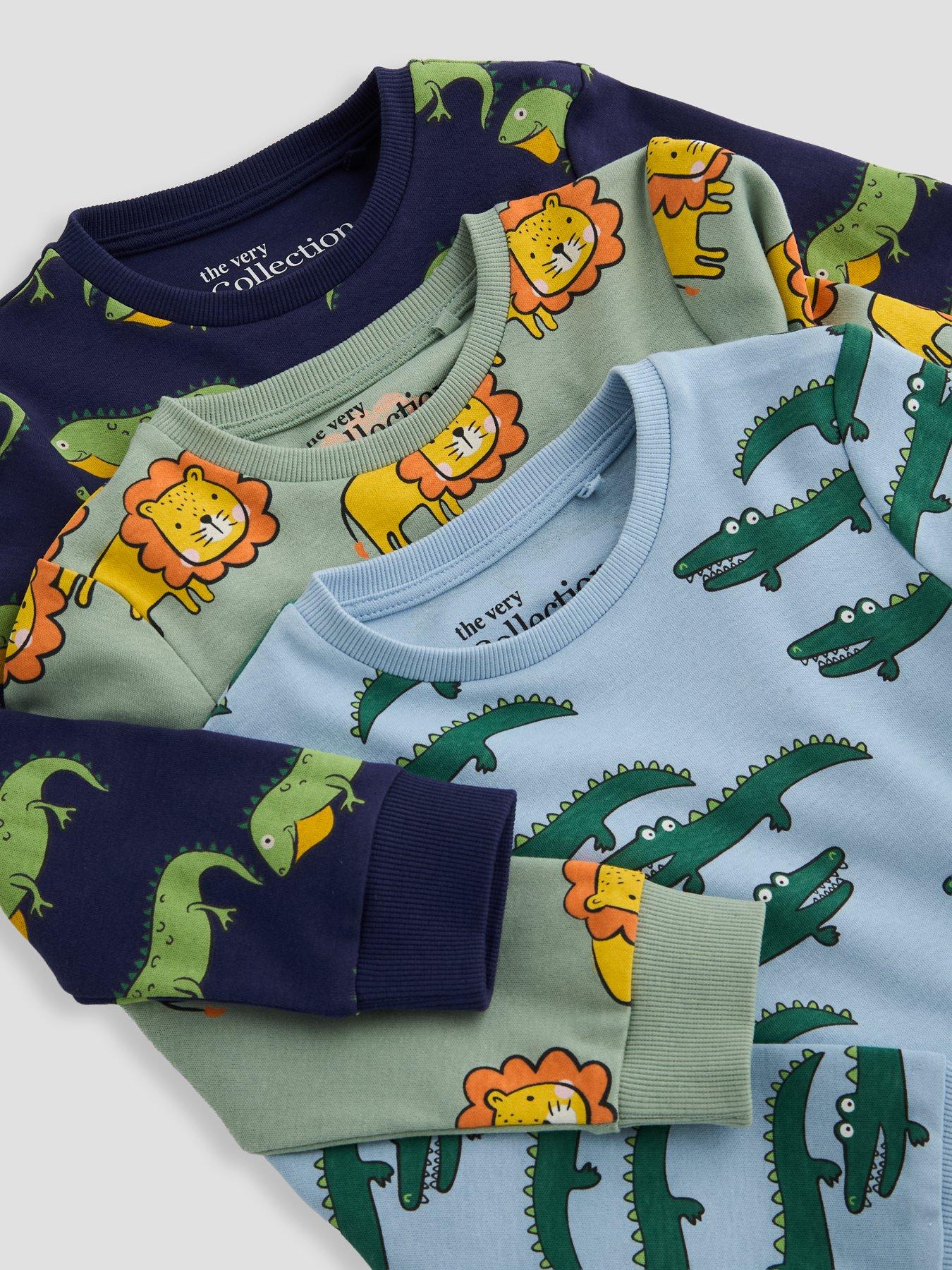 Image 5 of 5 of The Very Collection 3 Pack Safari Print Long Sleeve Pyjamas (9 months - 7 years) - Multi