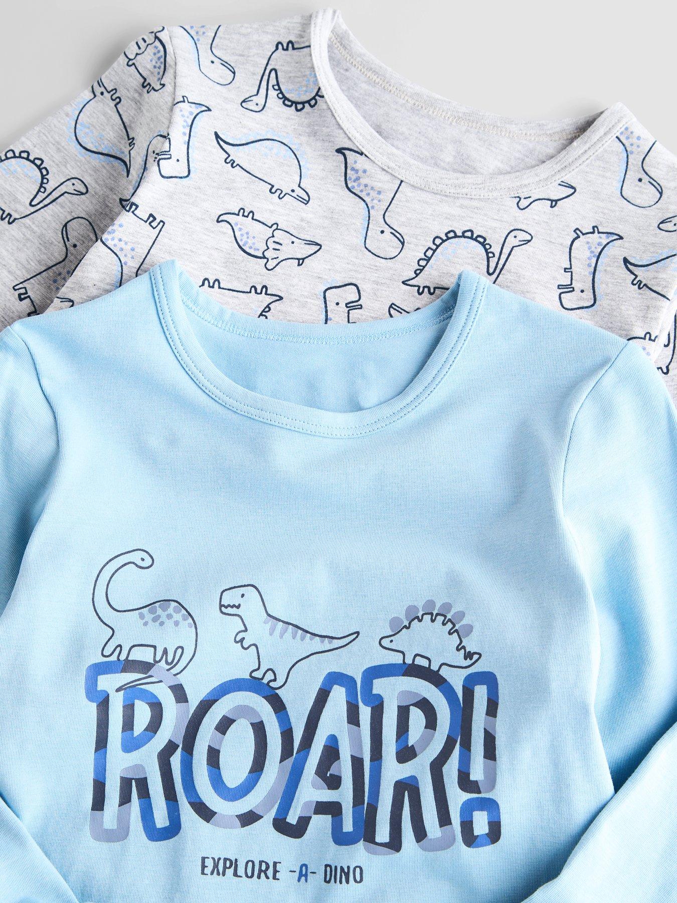 Image 4 of 5 of The Very Collection Boys' 2 Pack Roar Dino Long Sleeve Pyjama (9 months - 7 years) - Multi
