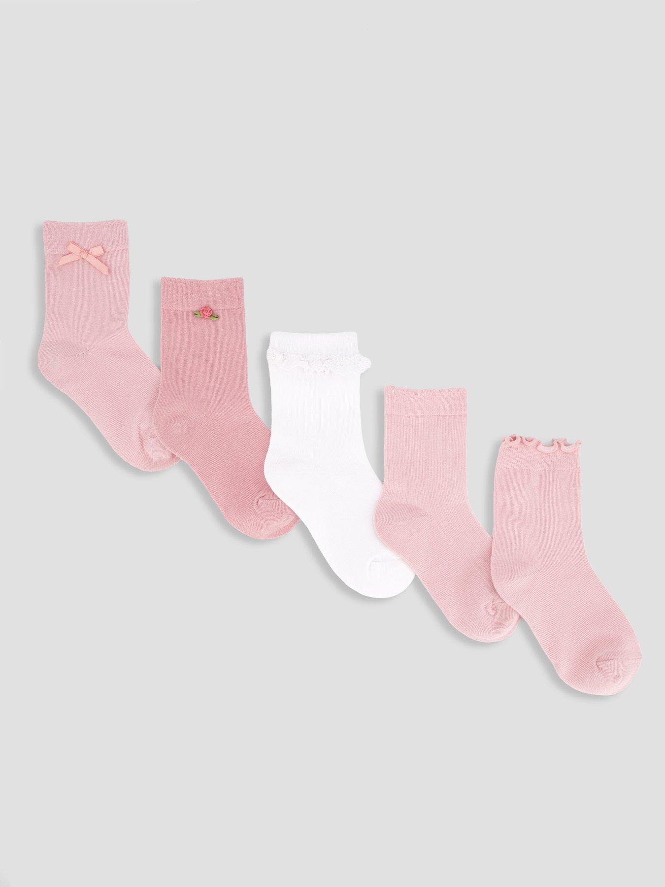 Image 1 of 3 of The Very Collection 5 Pack Frill Sock - Pink