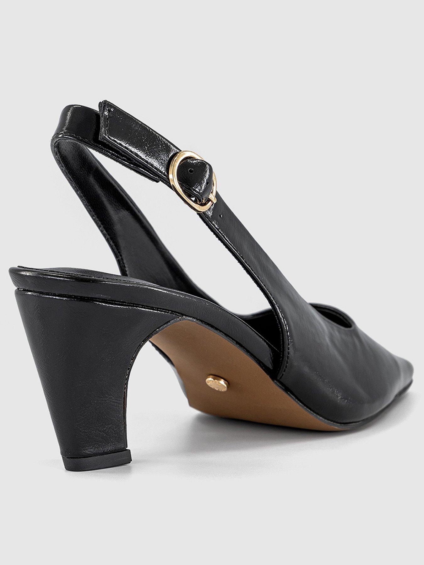 Image 2 of 5 of OFFICE Monaco - Chisel Toe Slingback Court Heel - Black